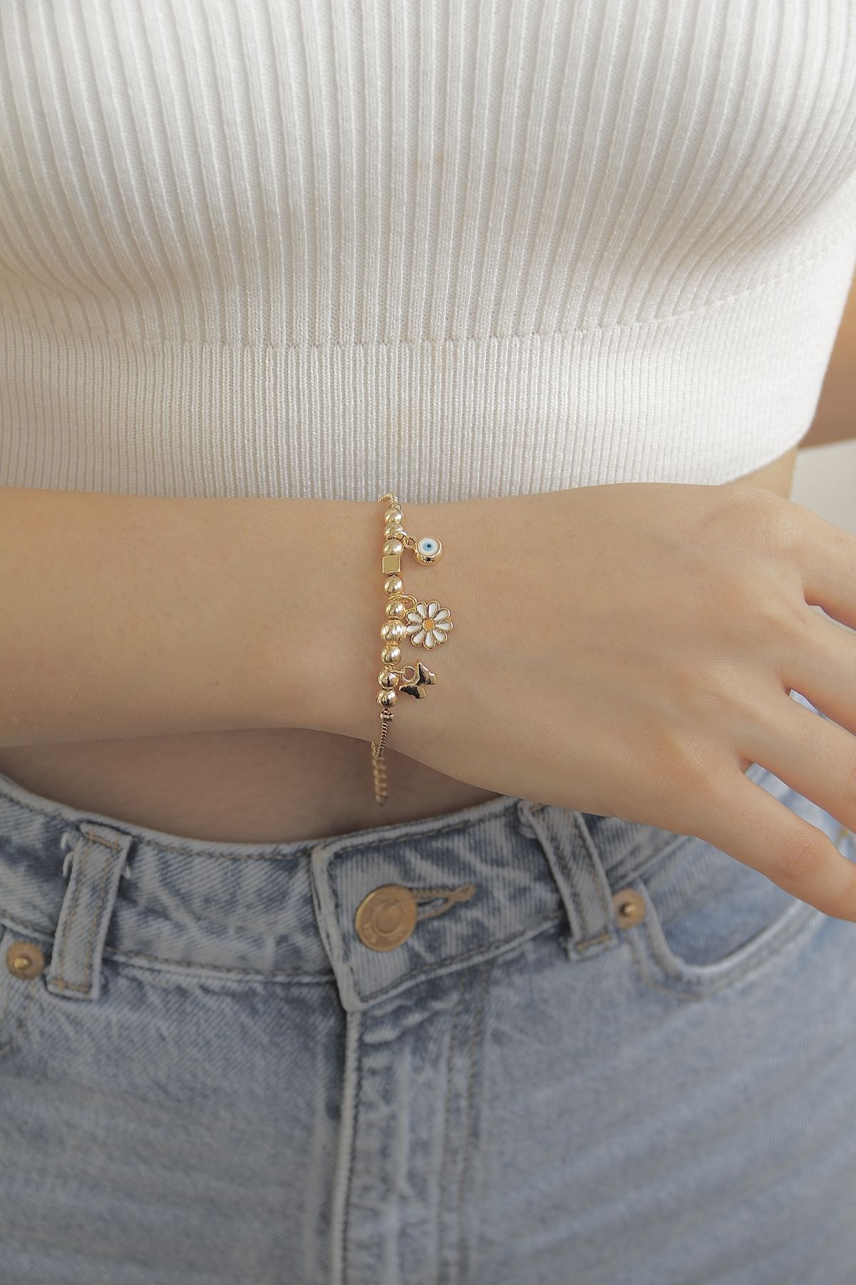 Jeans bracelet gold store