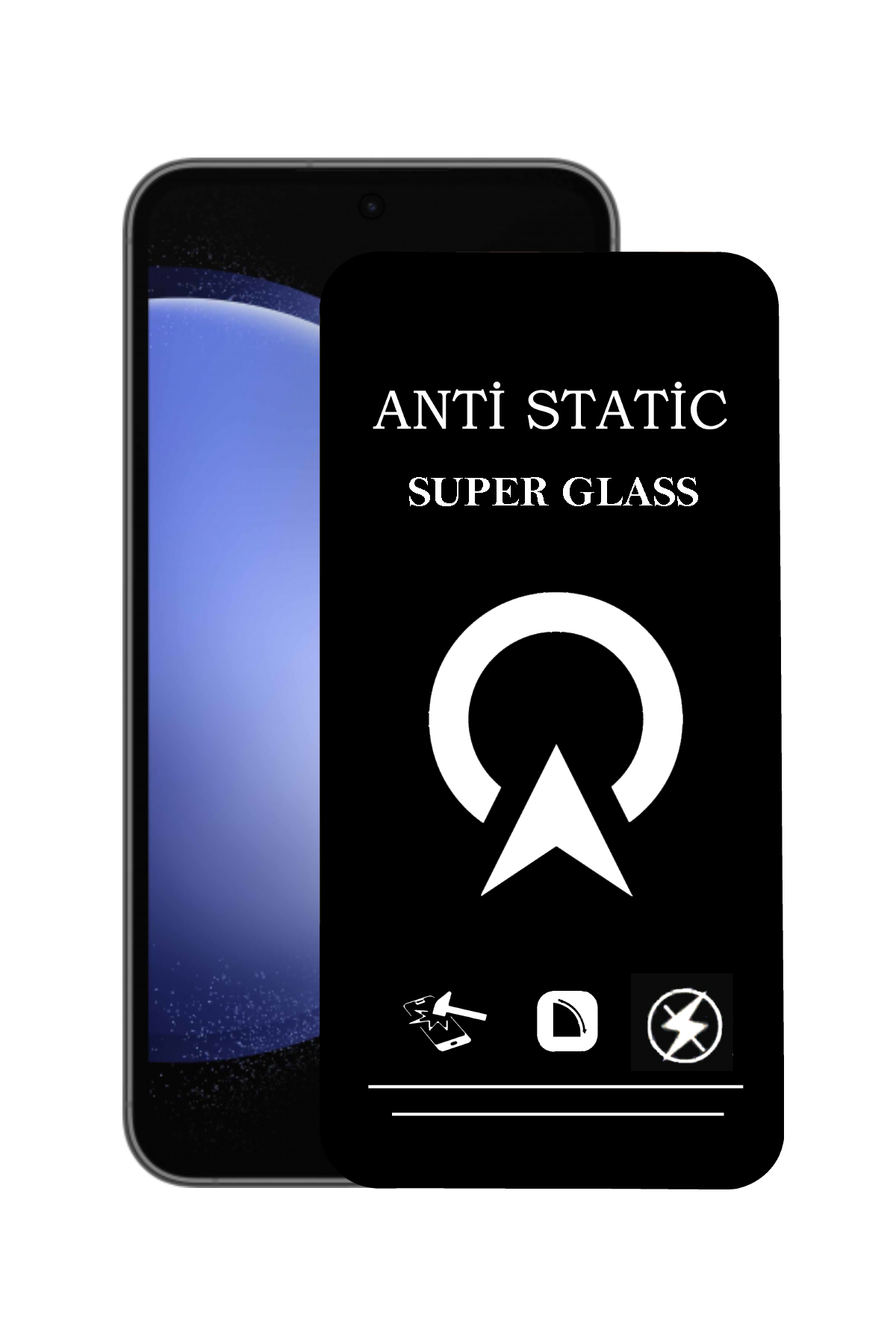 Samsung Galaxy S23 FE ile Uyumlu Tam Kaplayan Anti Statik Çizilmez Safir Ekran Koruyucu Cam