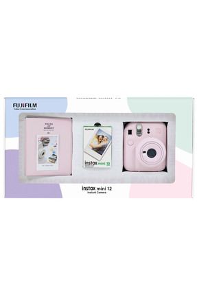 Fujifilm Instax mini 12 Pembe Fotoğraf Makinesi 10'lu Film ve PVC Albüm Bundl...