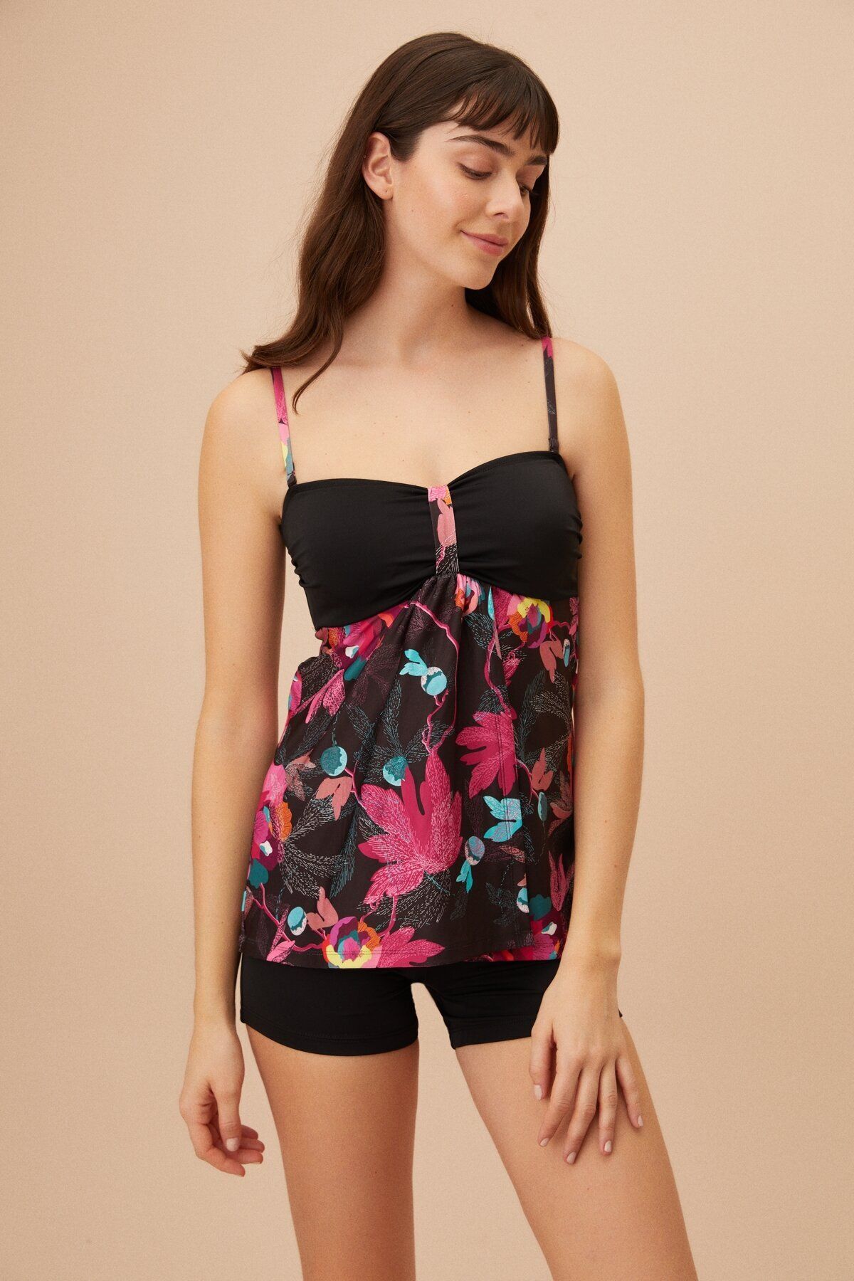 Suwen Luplu Desenli Tankini Set Fiyat Yorumlar Trendyol