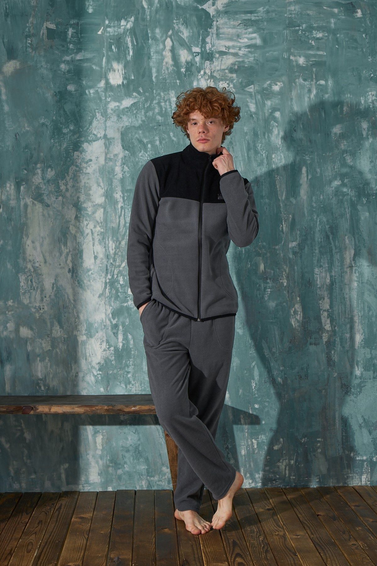Fleece tracksuit set outlet