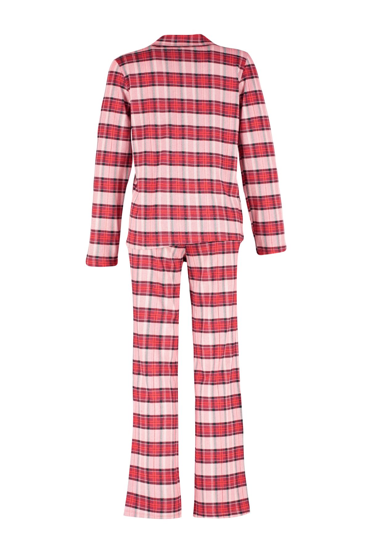Trendyol Collection-Rot kariertes Pyjama-Set aus T-Shirt und Hose mit Hirsch-Motiv - Thmaw24pt00053 11