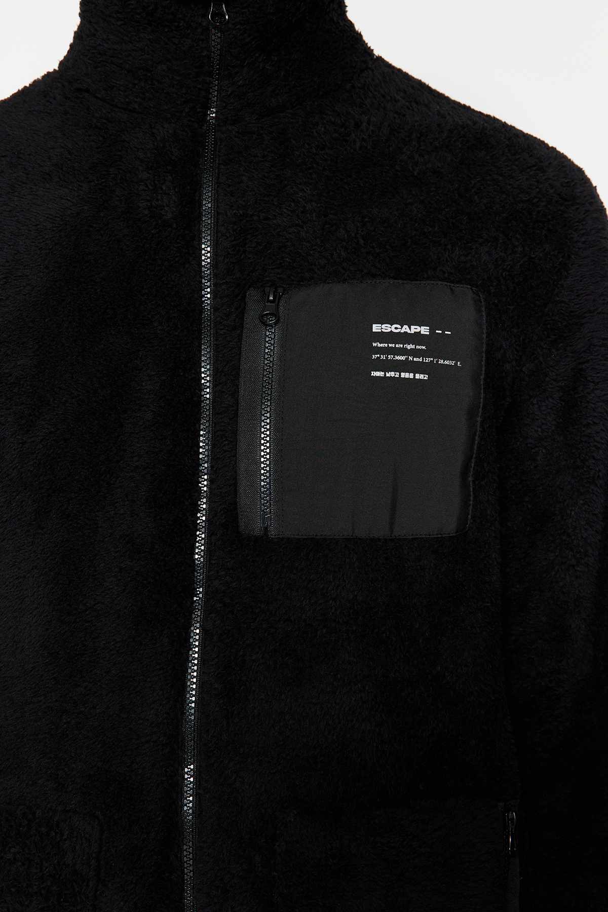 Trendyolmilla  Siyah Unisex Regular/Normal Kesim Dik Yaka Fermuarlı Peluş Hırka-Sweatshirt TMNAW24SW00089 - Görsel 6