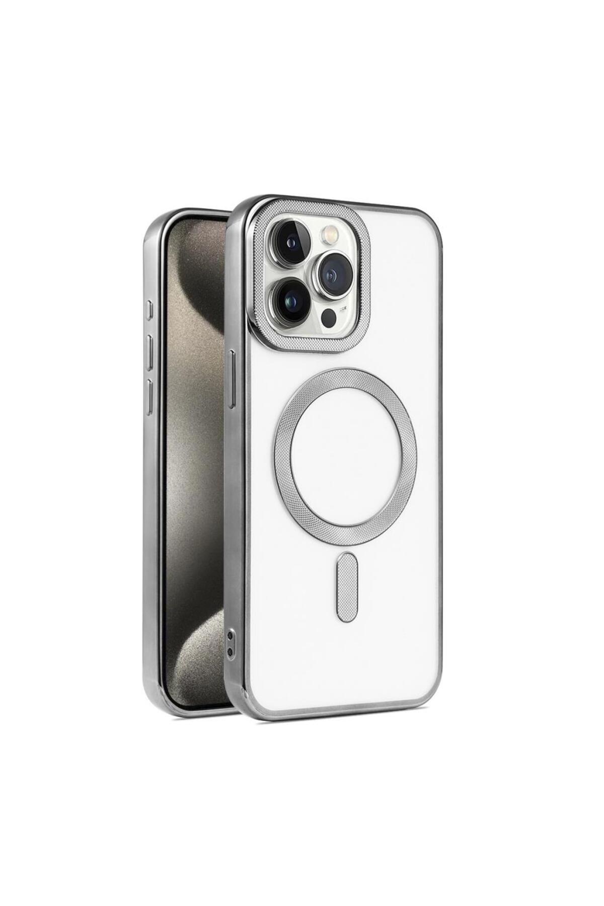 iPhone 15 Pro Compatible Case Lumpy Design Magsafe Clear KRNS Case Dark Grey