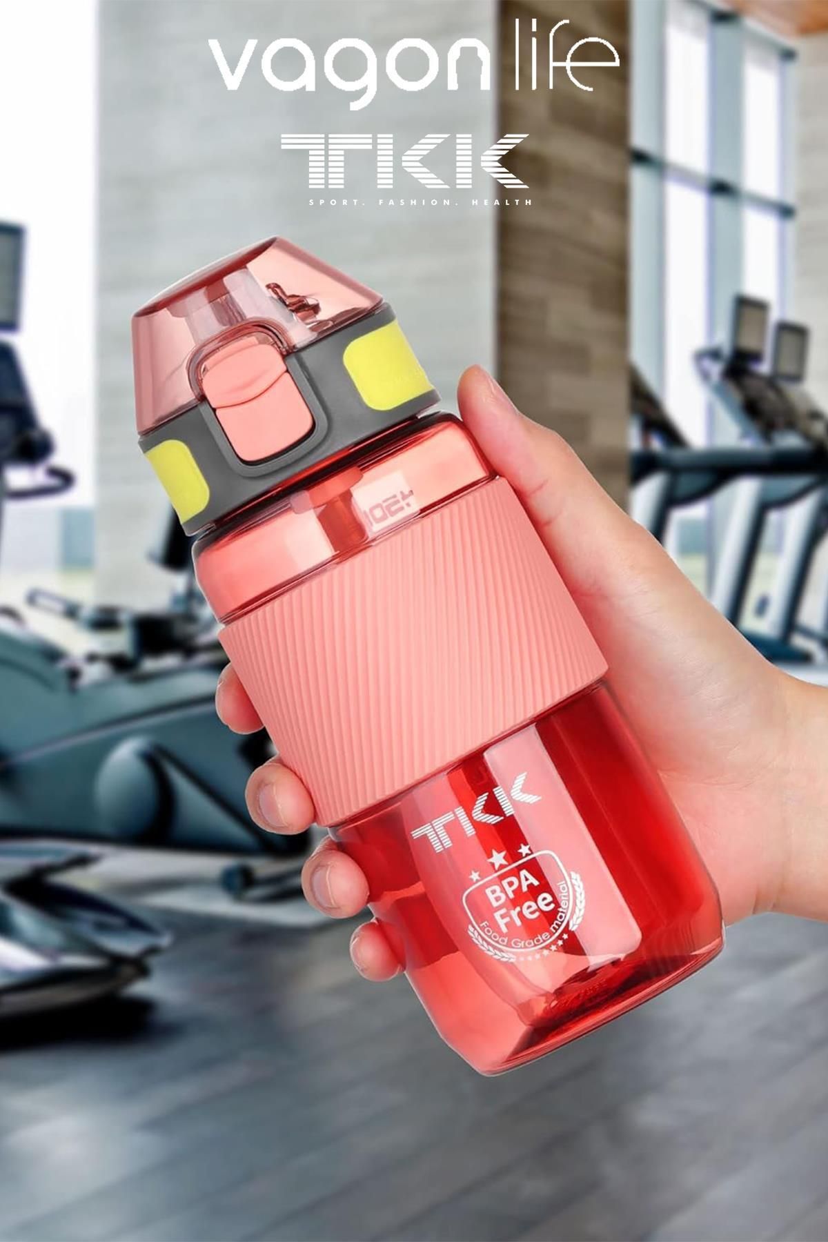 Vagonlife-TKK 500 ML Thick Non-Bite Straw Bpa-Free Tritan Water Flask with Carrying Handle FFTKK1003-500ML 6