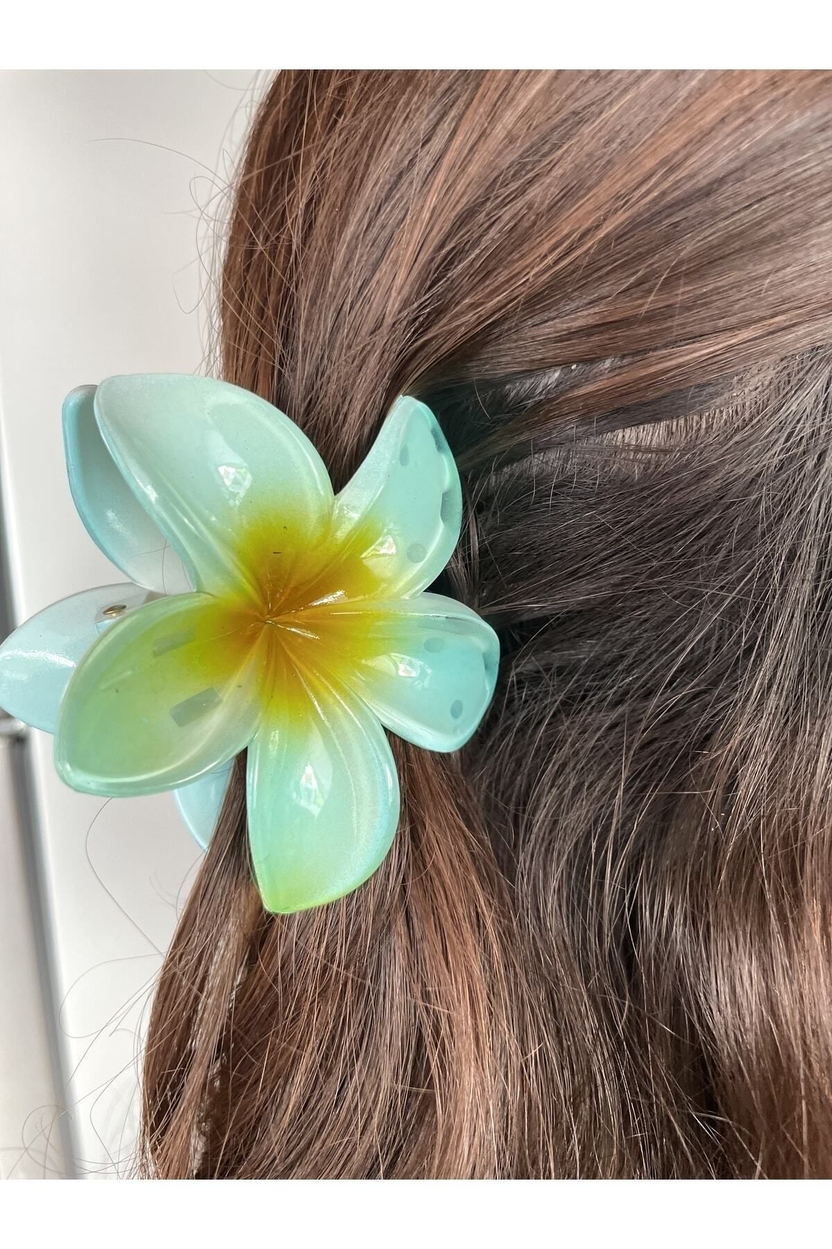 Green flower hair piece clearance