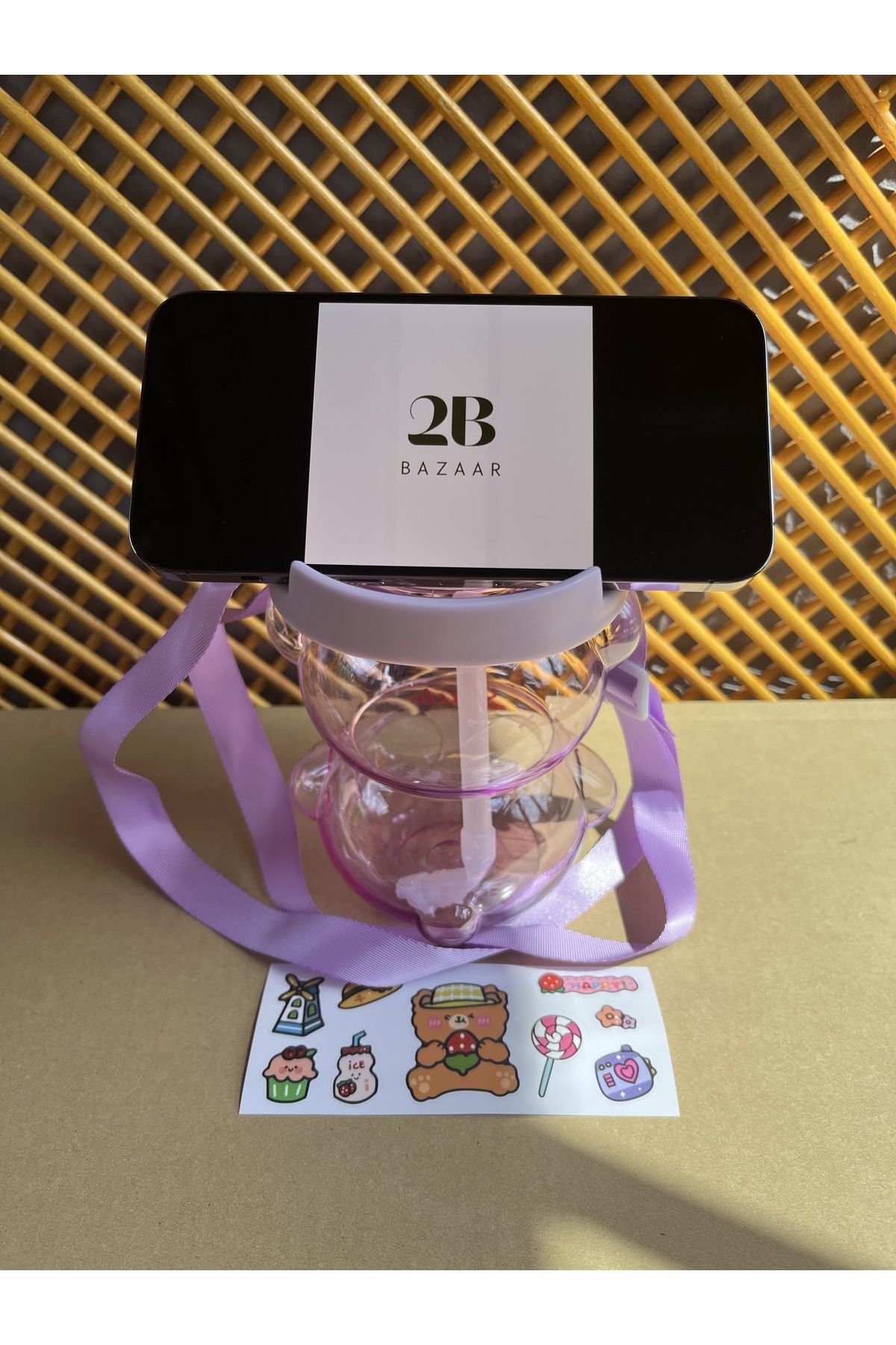 2B Bazaar-قارورة مع دمية دب 1000 مل، ماء، قارورة مشروبات، زجاجة مياه، مدرسة، مكتب، سفر، خالية من مادة BPA 4