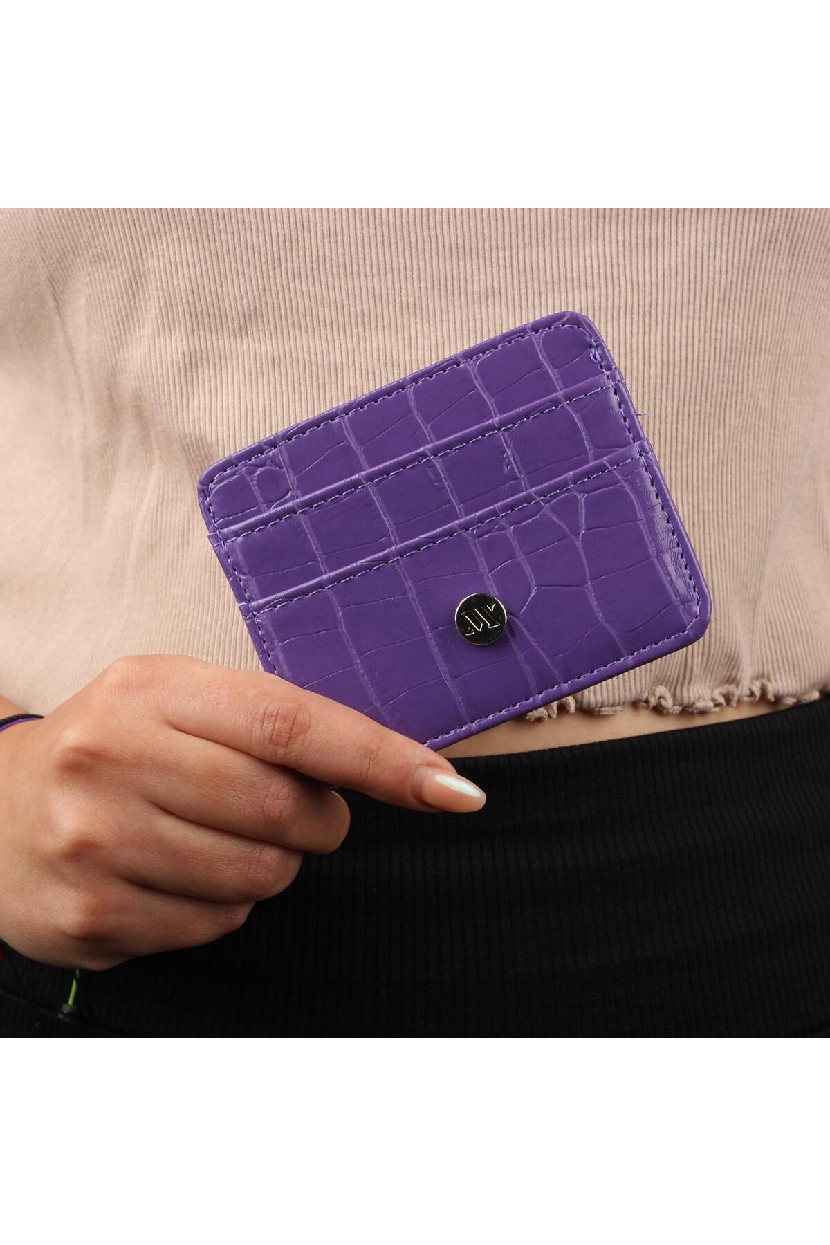 Women's Leather Wallet and Card Holder 1624 Purple