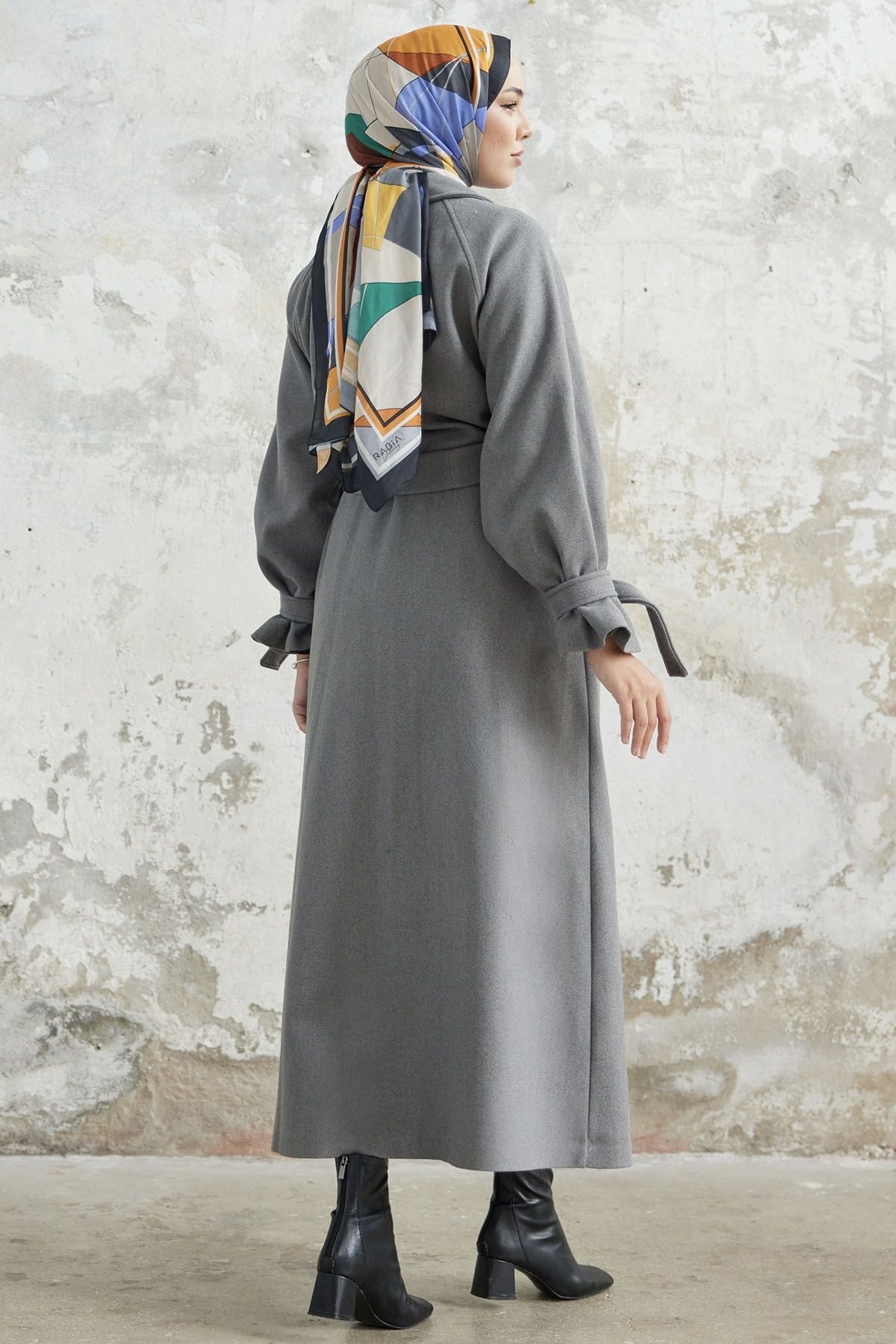 InStyle-Kašmírový kabát Blair Collar Belted - šedý 6
