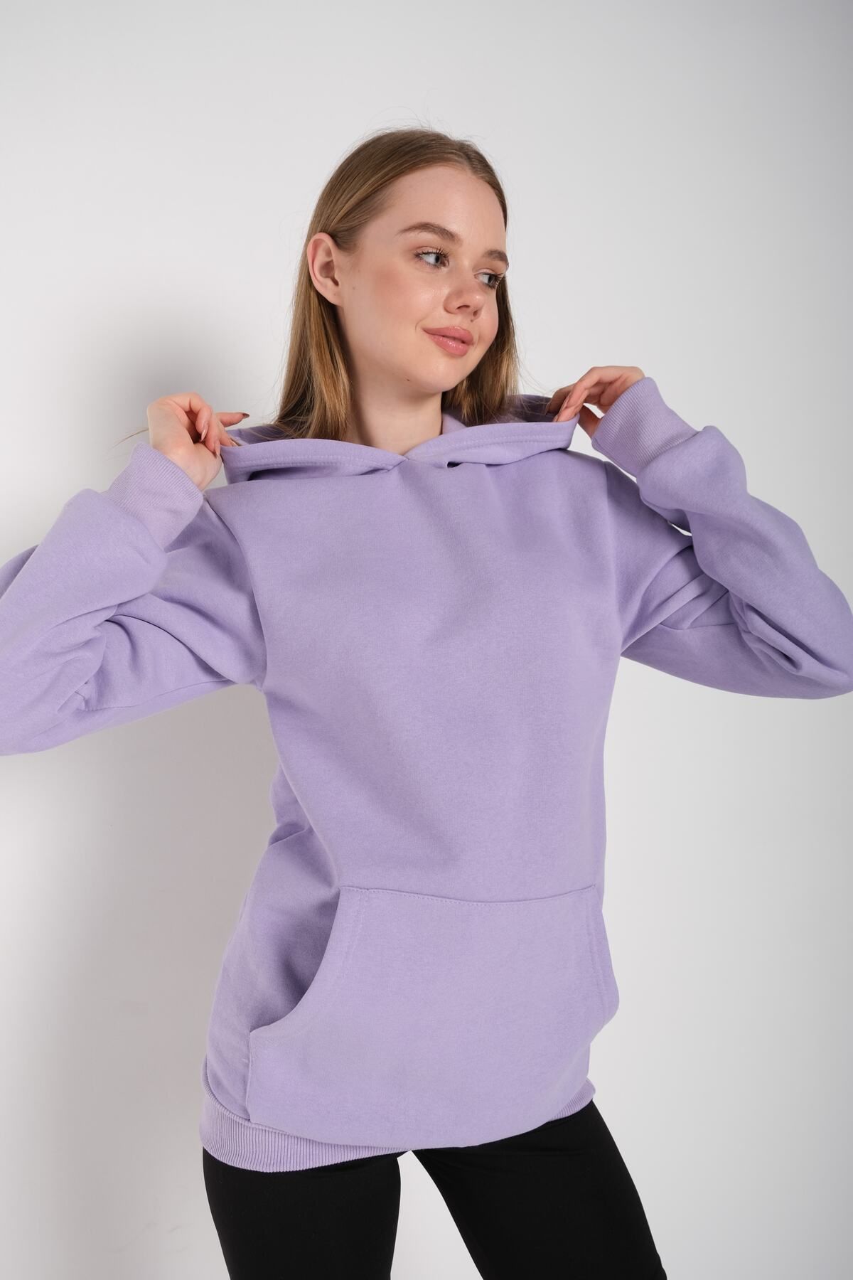 Know Women s Lilac Oversize Hooded Sweatshirt 000 Trendyol