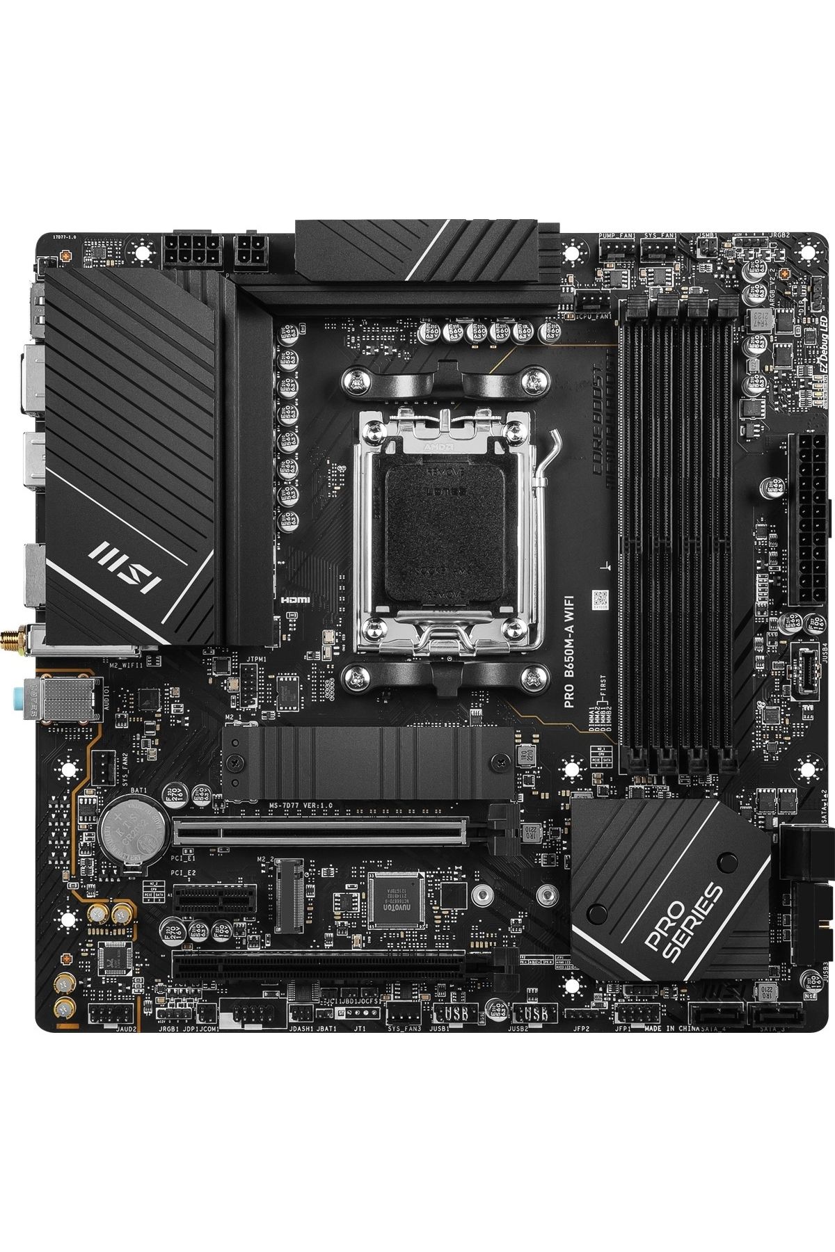 Universal-Msi Pro B650M-A Wifi Am5 Ddr5 6400Mhz(Oc) HDMI Dp M.2 Usb3.2 2.5g Lan Wifi 6E Matx 1