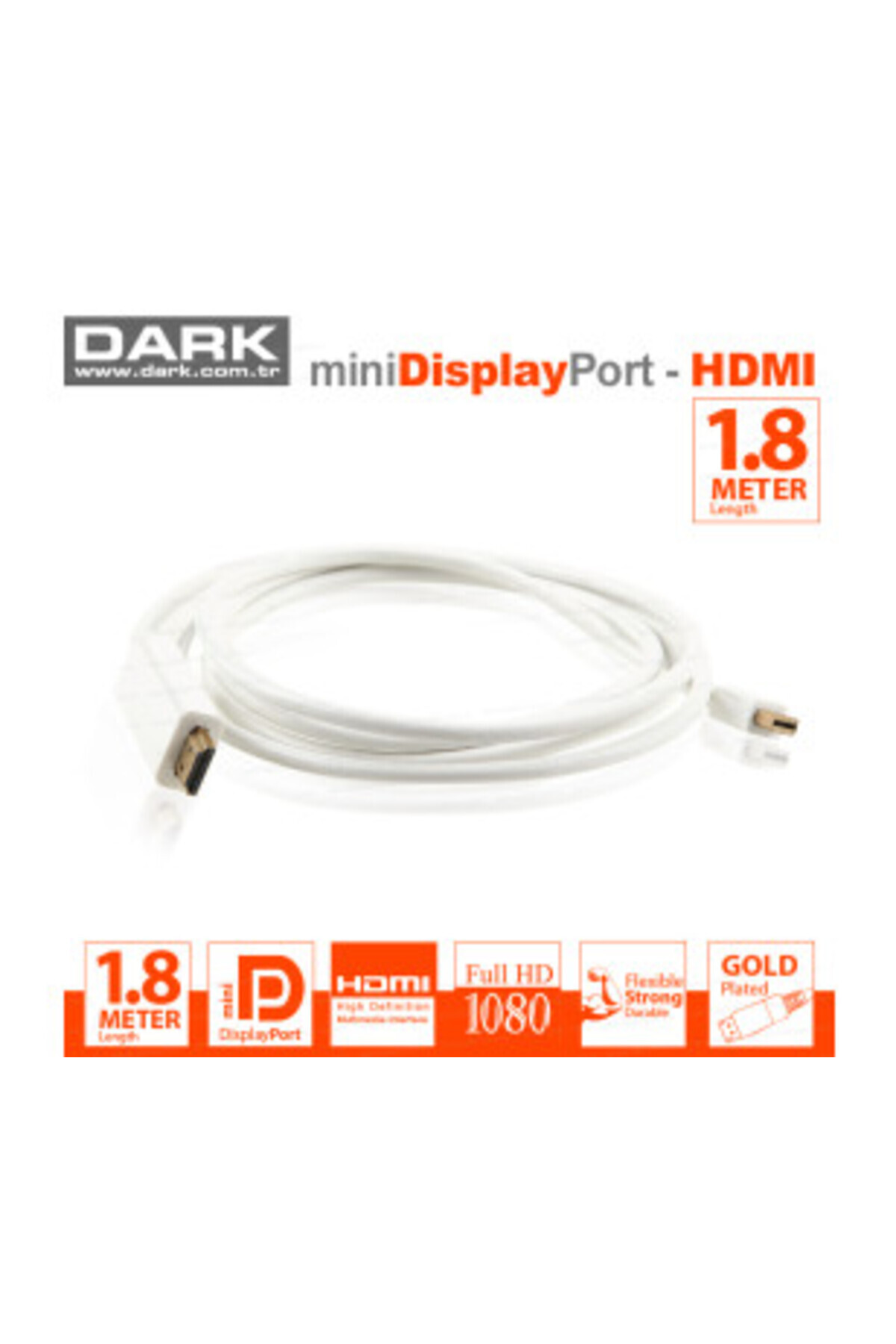 Universal-Dark mdpxhdmil180 1.8mt displayport to hdmi cable 1
