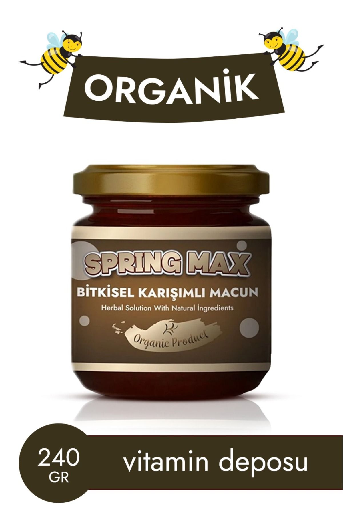 SPRİNGMAX Kakaolu, Pekmez, Arı Sütü, Bal, Ve Vitamin, Iştah Açıcı, Kilo-aldırıcı, Organik Macun ( 1 Kutu )