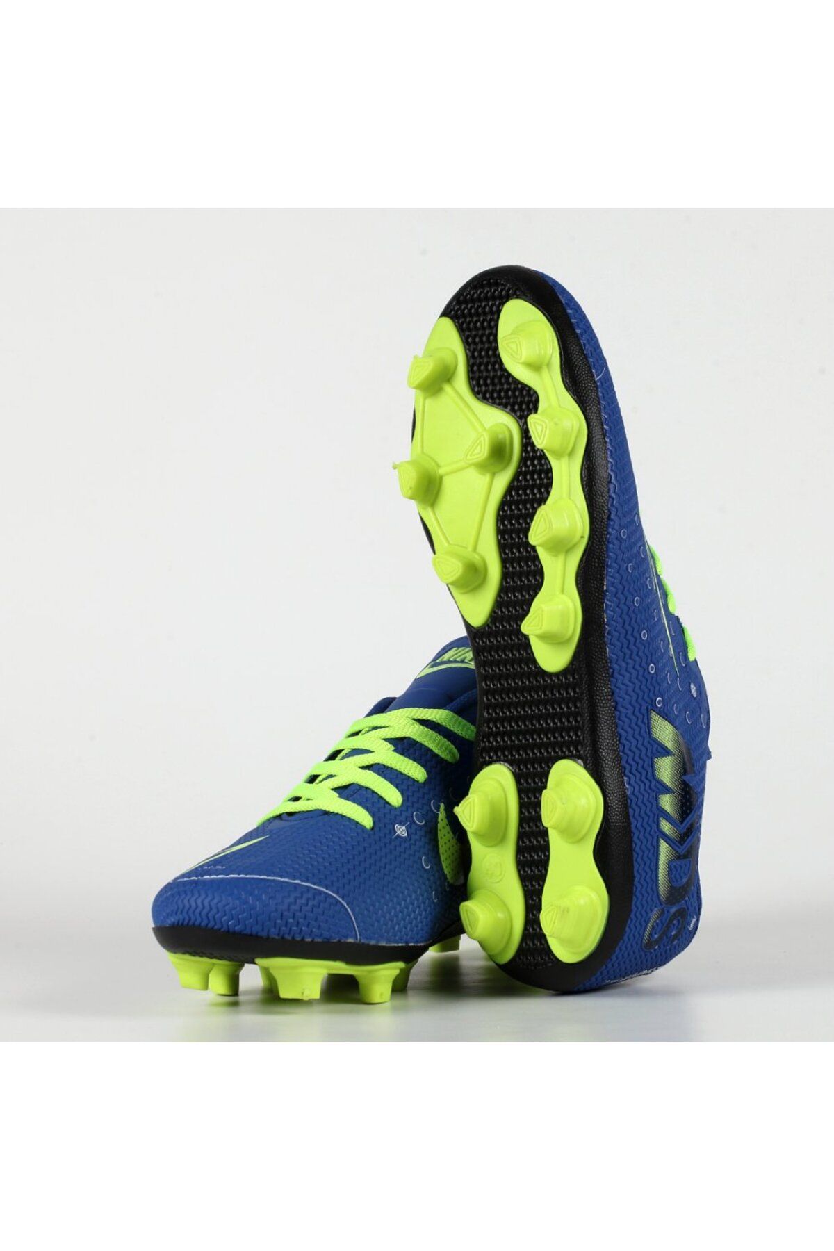 Walked New Unisex Football Boots 001 Blue Yellow Cleats Turf
