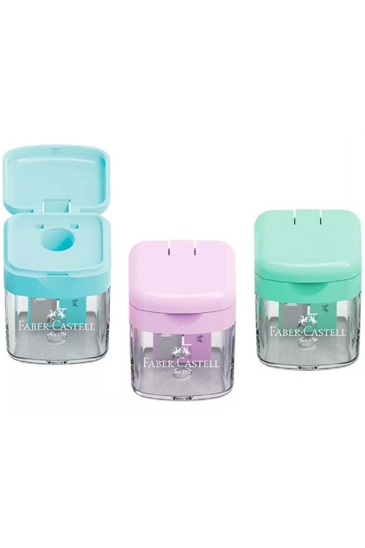 Faber Castell 3 Adet Faber-Castell Tek Gözlü Mini Box Kalemtıraş
