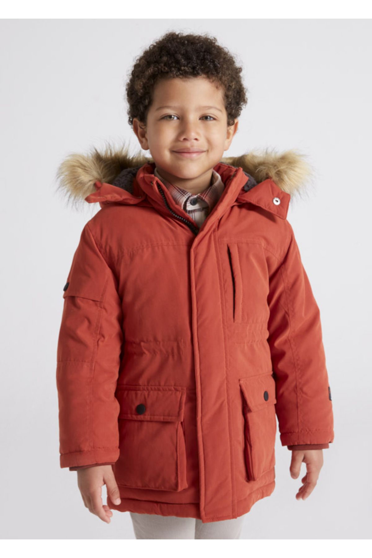 Boys red deals parka coat
