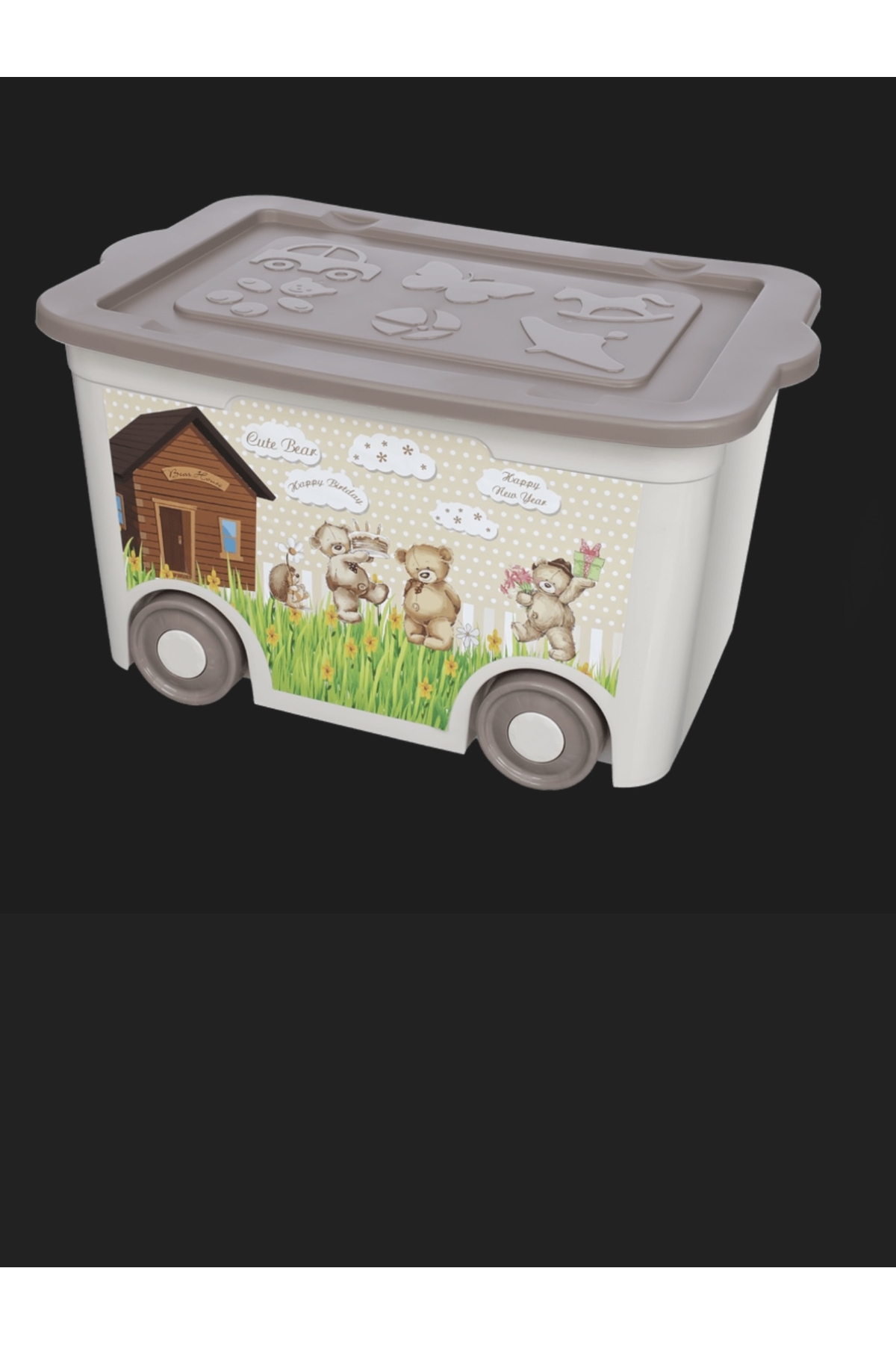 LeesHome Çocuk Odası Oyuncak Toplama Ve Çamaşır Saklama Kutusu Krem