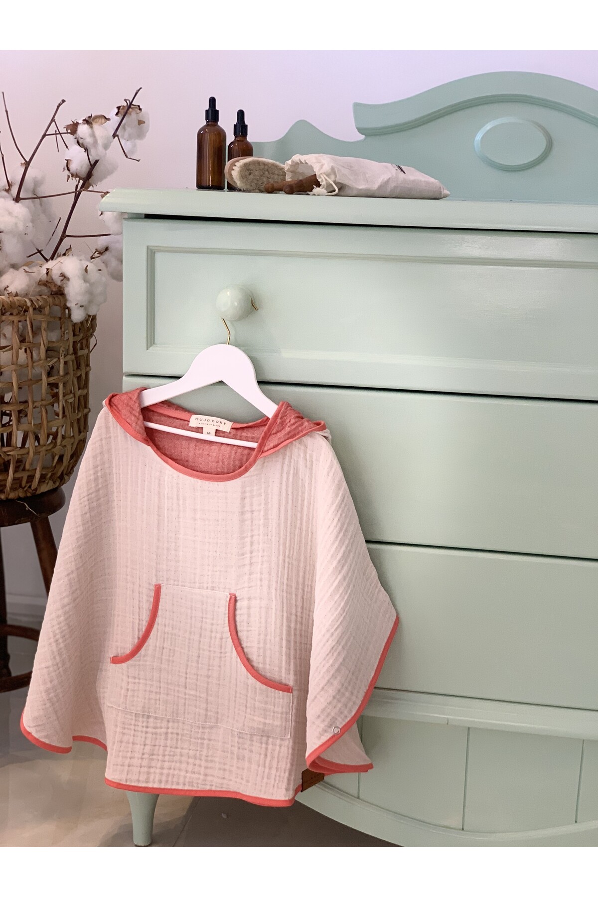 Organic Special Woven 4-Ply Muslin Children's Poncho - Natural Series