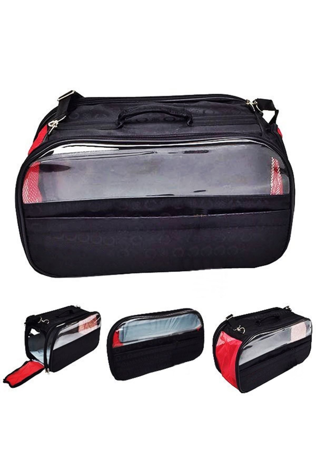 Boldy-Cat Dog Carrier Bag Foldable Dog Carrier Bag with Mesh Transparent Pet Carrier Bag with Strap 2