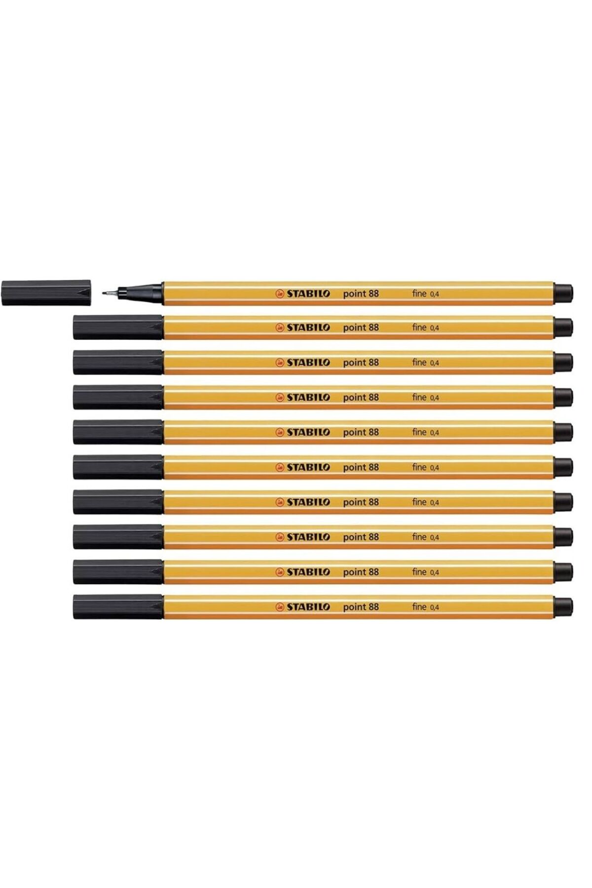 Stabilo Point 88 İnce Uçlu Keçeli Kalem Siyah 10'lu Paket