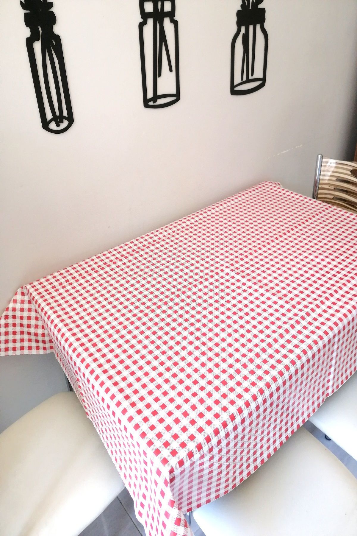 ELEGANCEV-Lined Oilcloth Tablecloth - Square Round Rectangular 2