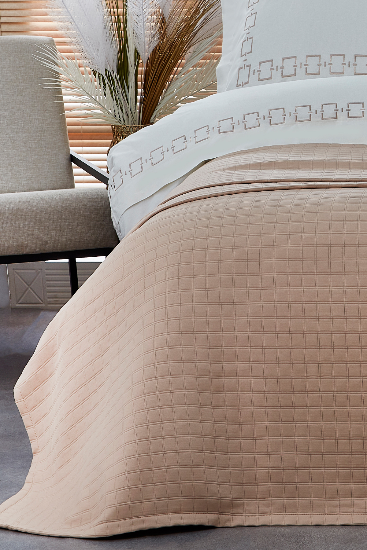 Evlen Home Collection %100 Pamuk Nakışlı Danilo Nevresim ' Li Pike Yatak Örtüsü Çeyiz Seti Otel (9 PARÇA) Krem/ Bej 3