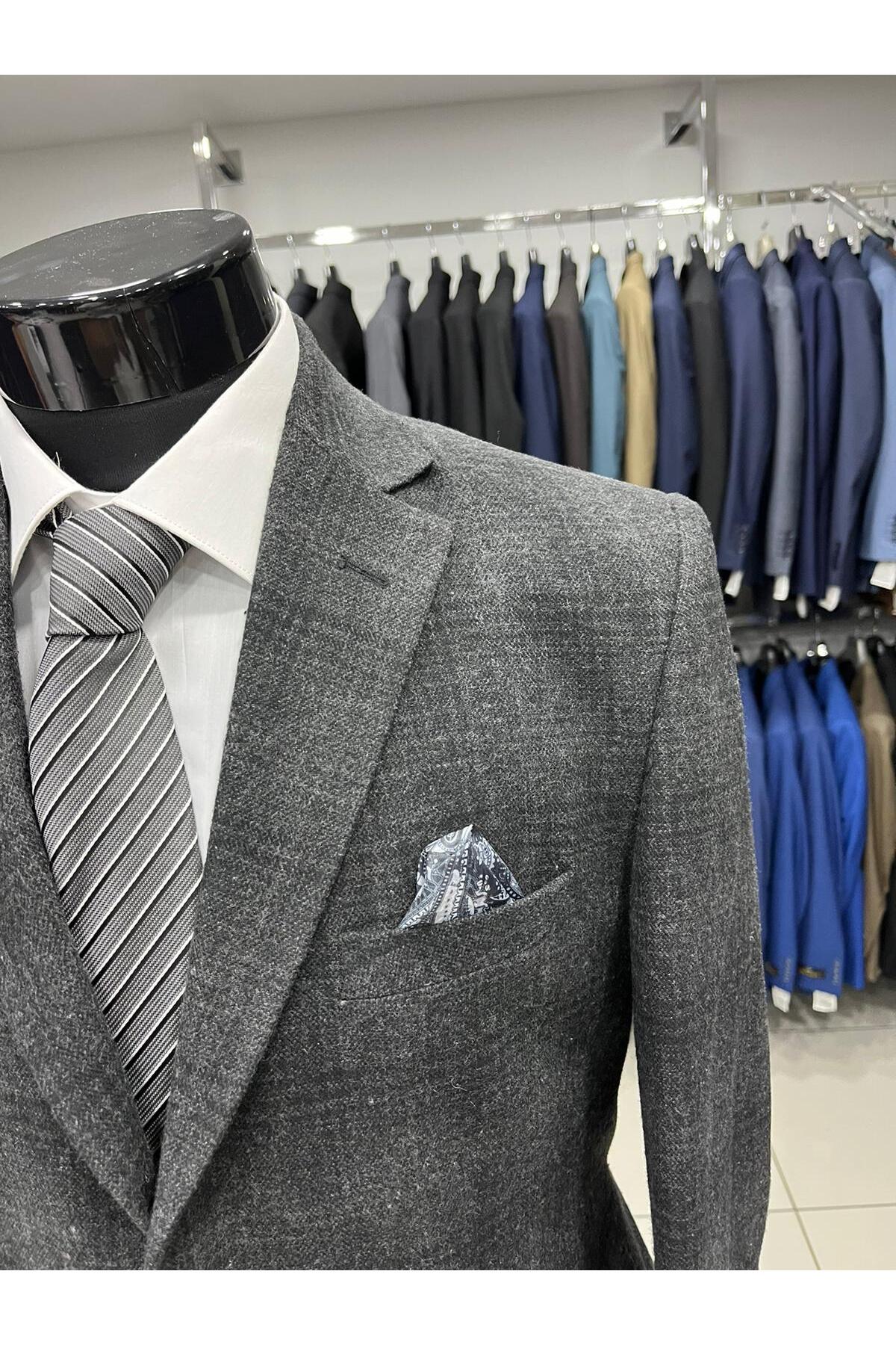 ژاکت مردانه خاکستری ENRICO MASAROTTI | TYCGVR4R7N169755542517214 اورجینال - تصویر 2