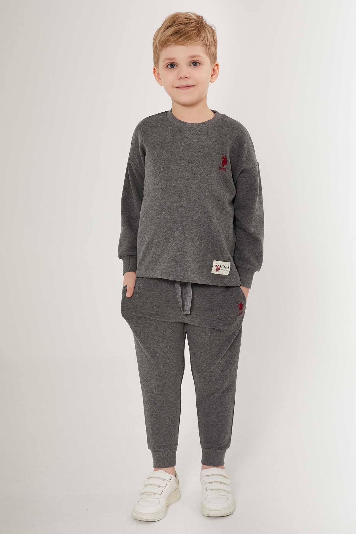 شلوار گرمکن پسرانه خاکستری یو اس پولوU.S. Polo Assn. | PRA-9571385-825194 اورجینال - تصویر 2