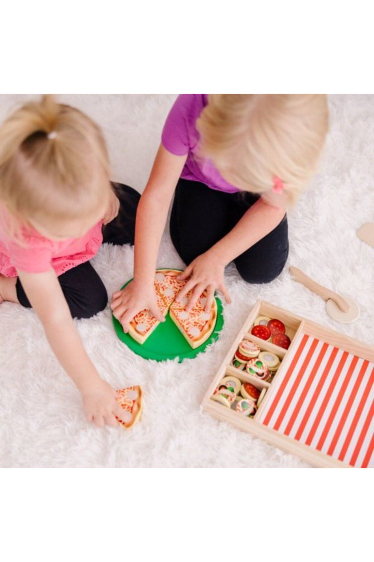 اسباب بازی های چوبی چند رنگ Melissa Doug حزب پیتزا M D Melissa & Doug