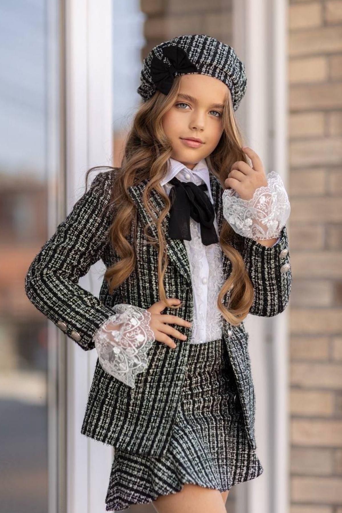 Girls cheap tweed blazer
