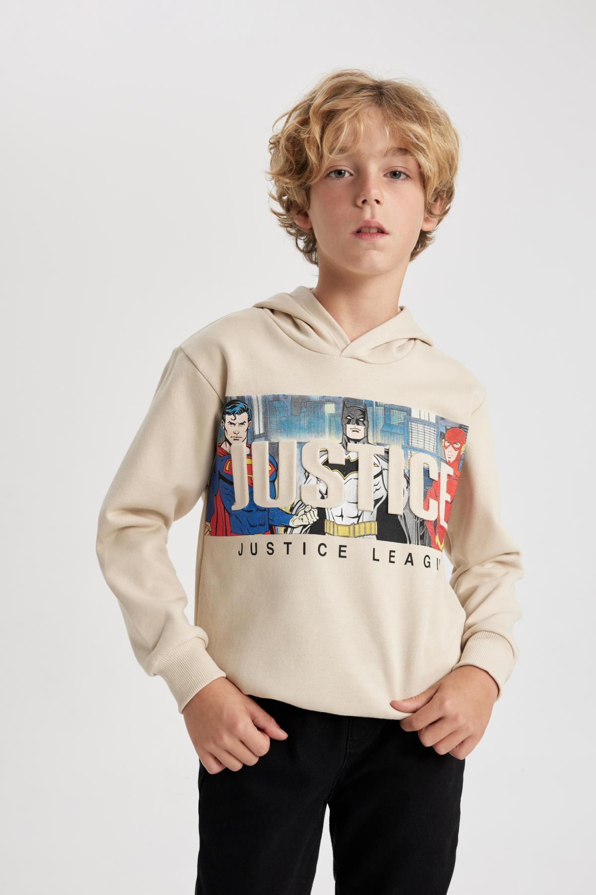 سویشرت پسرانه بژ Defacto | B2219A823WN اورجینال - تصویر 3