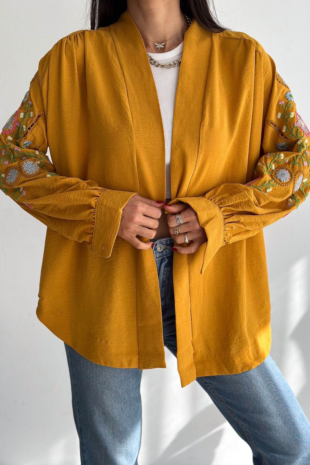 Mustard clearance kimono cardigan