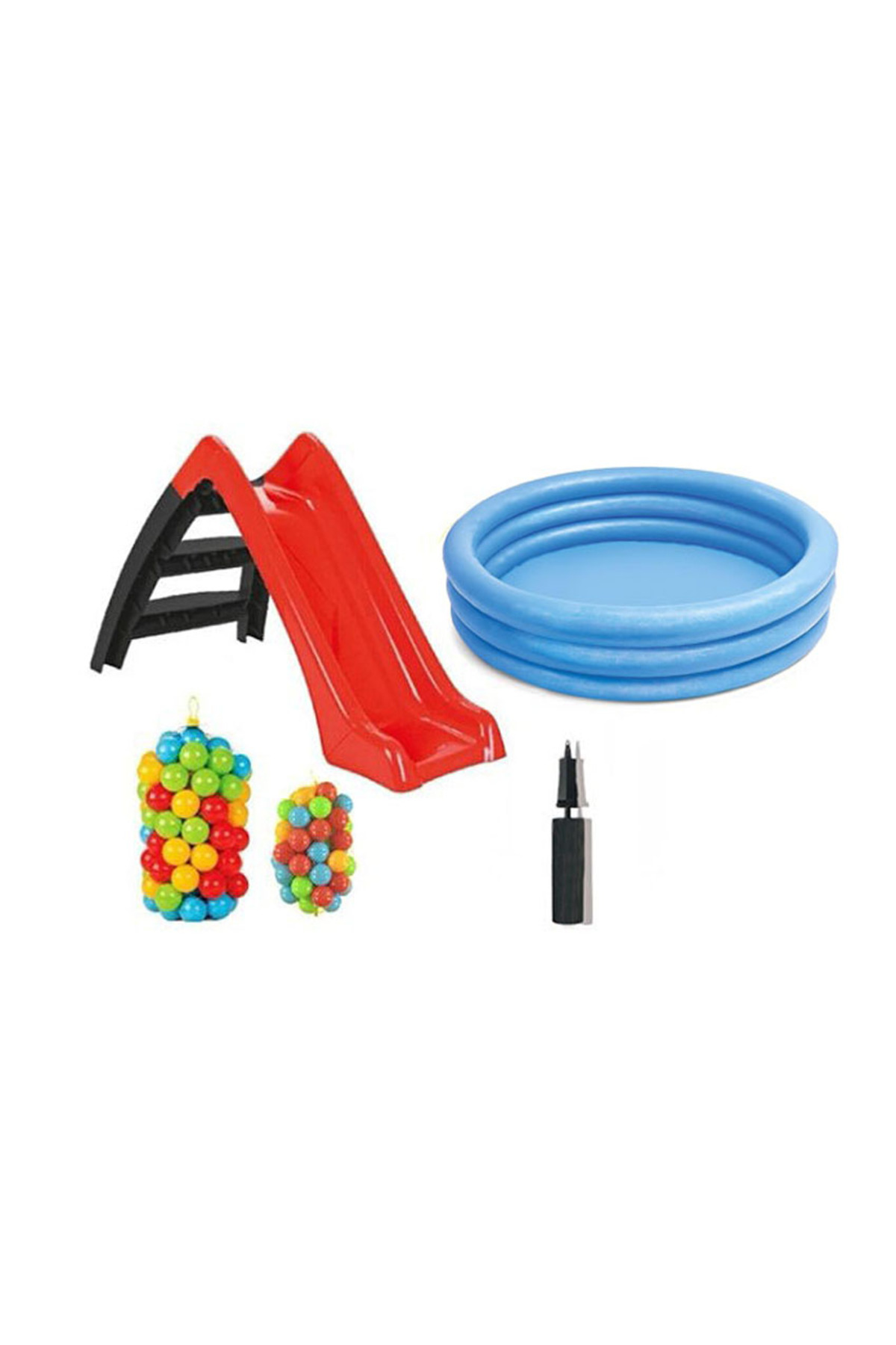 Intex Havuzlu Kaydıraklı Oyun Seti Desenli Havuz 147 cm / 6 cm 150 Adet Havuz Topu / Pompa / Kaydırak fotoğrafı 2 (önizleme)