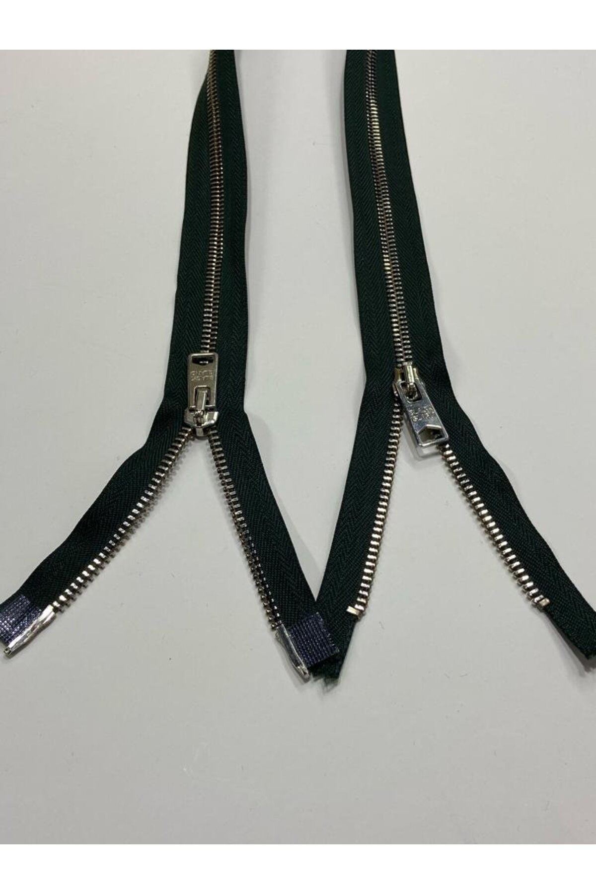 Iron Teeth Coat Coat Zipper / Two Way / Dark Green / 90 cm / Number 8 / Polished Teeth