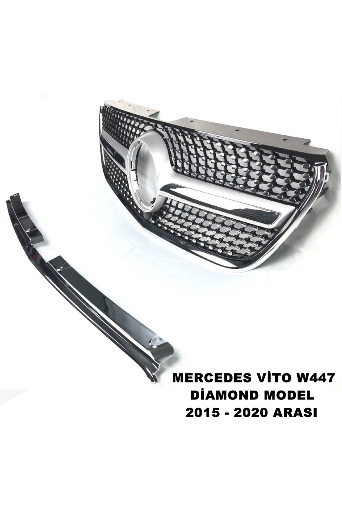 caraks Mercedes Vito W447 Diamond Ön Panjur Piano Black & Krom