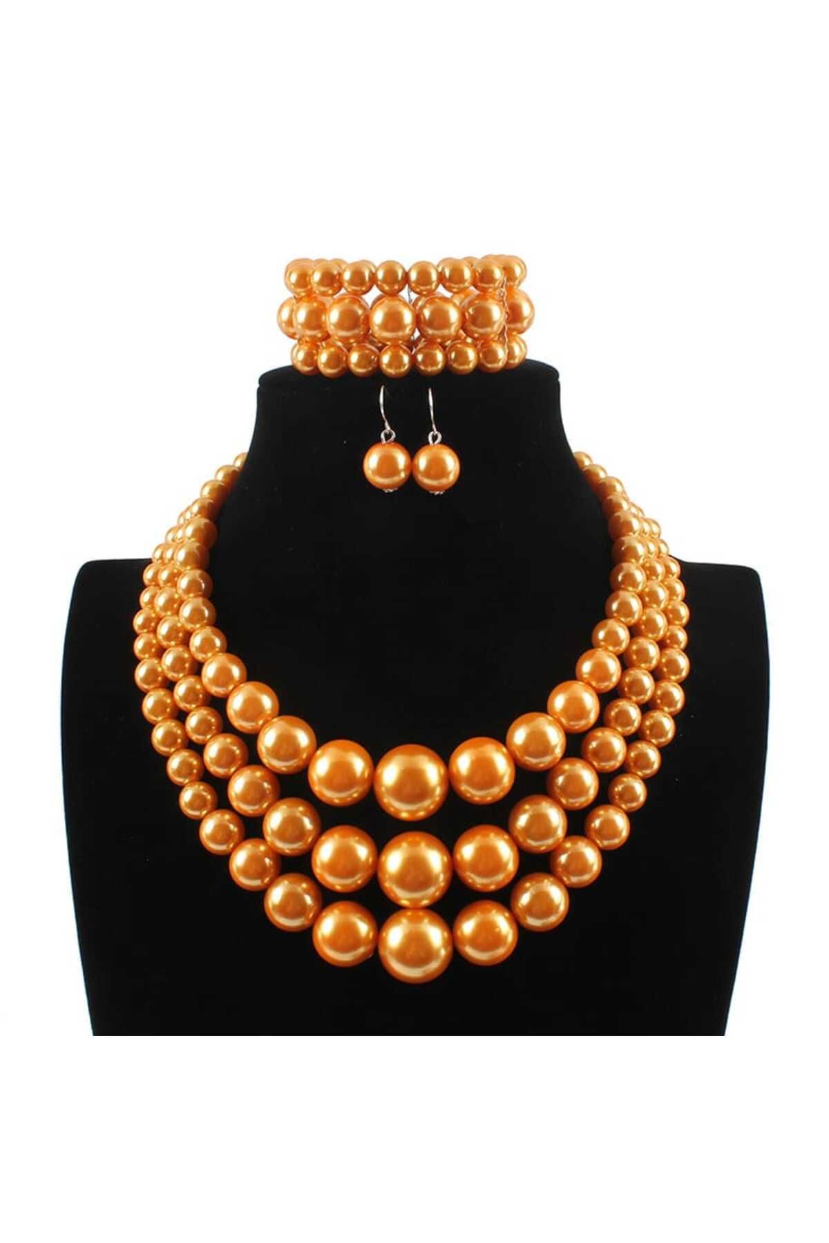 Orange clearance pearl necklace