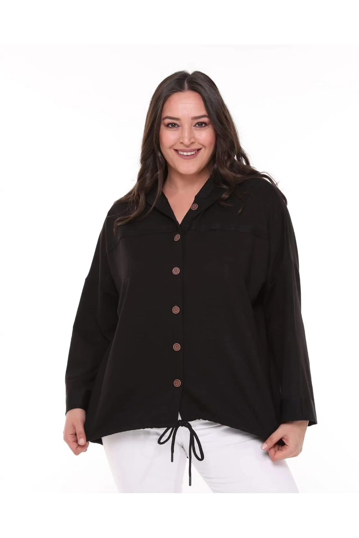 Esina Women s Two Thread Button Front Sweatshirt Trendyol