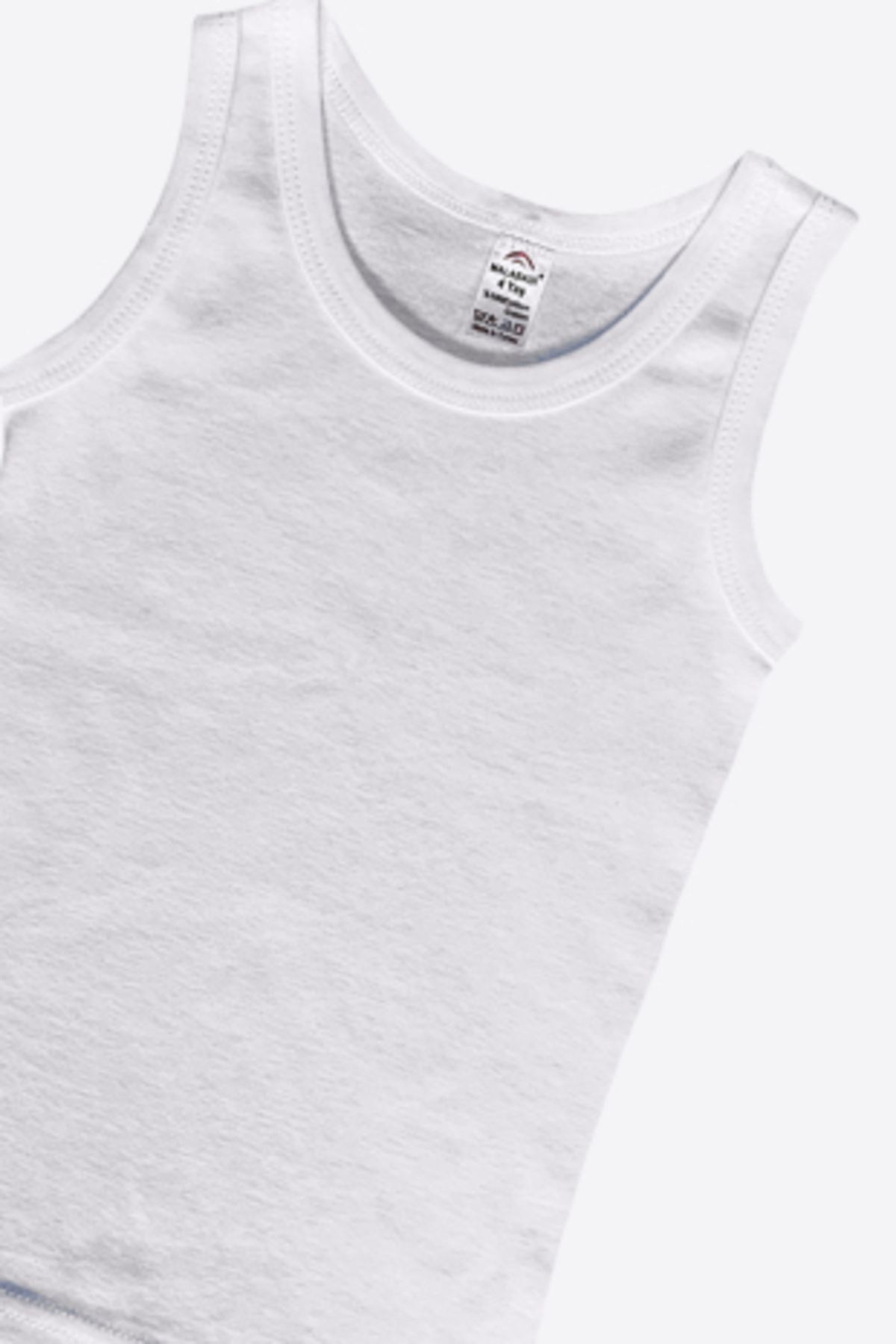 Malabadi-Boy's White 6 Pack 100% Cotton Rib Tank Top 90201-E 2