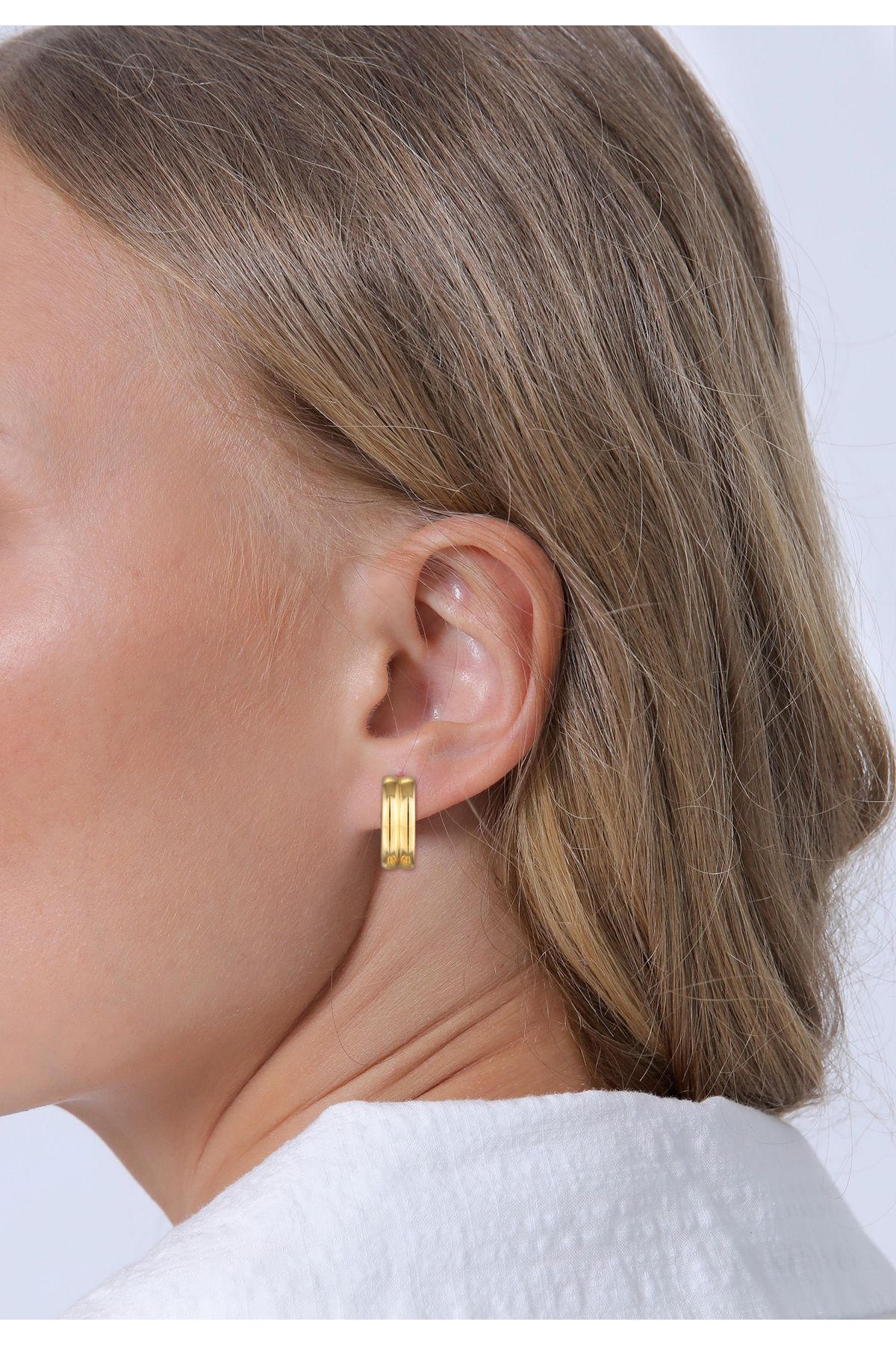 ELLI-Ohrringe Creolen Stecker Damen Modern Farbe Gold 5