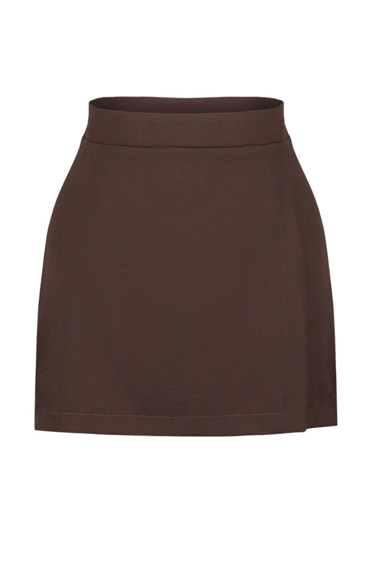 Trendyol Collection-Fustă pantaloni scurți țesute la dublu maro amar TWOAW20SR0072 13