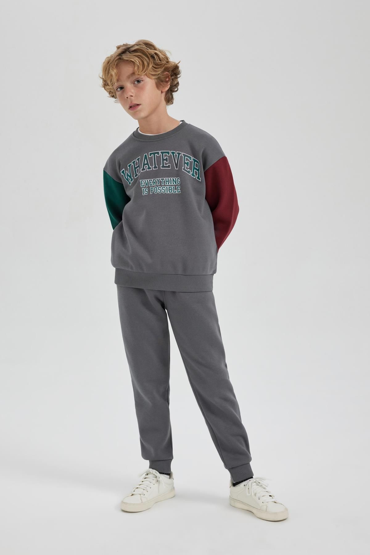 Boys grey tracksuit on sale bottoms