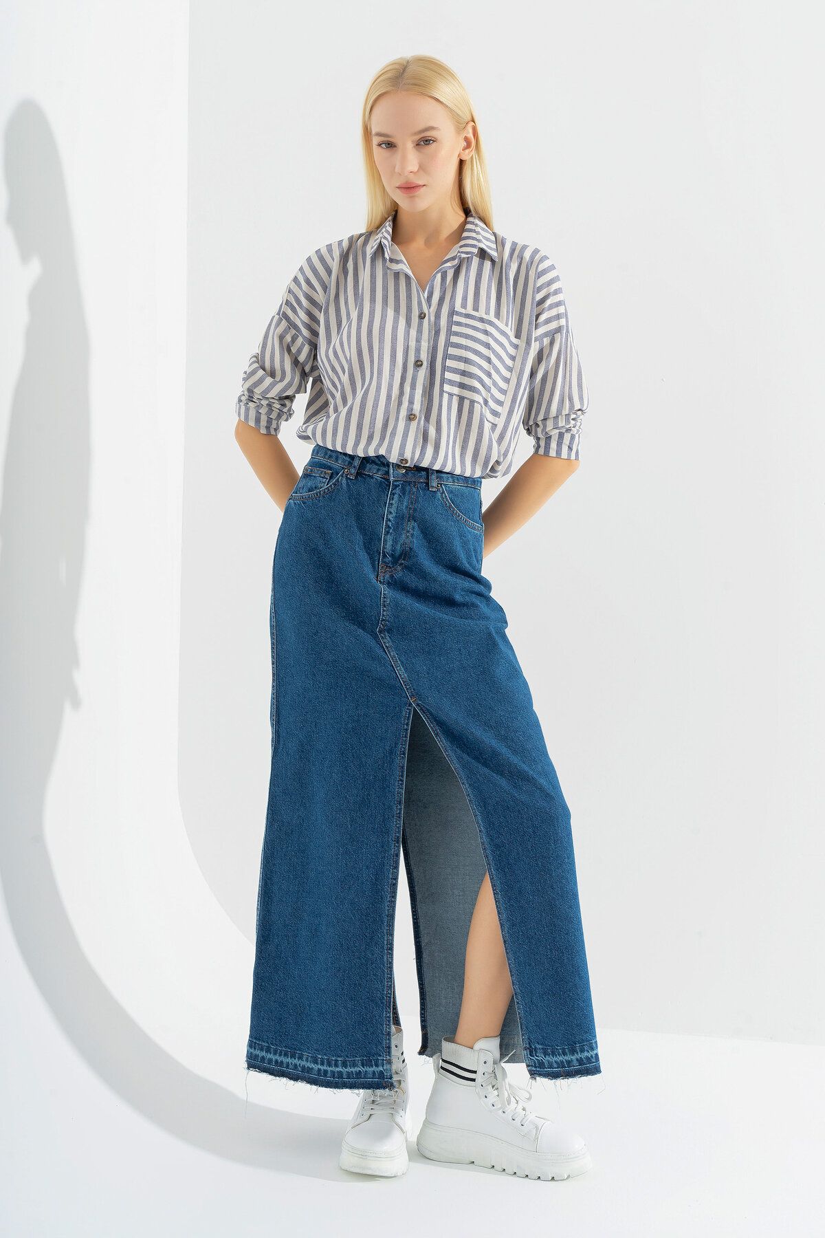 Denim maxi sales