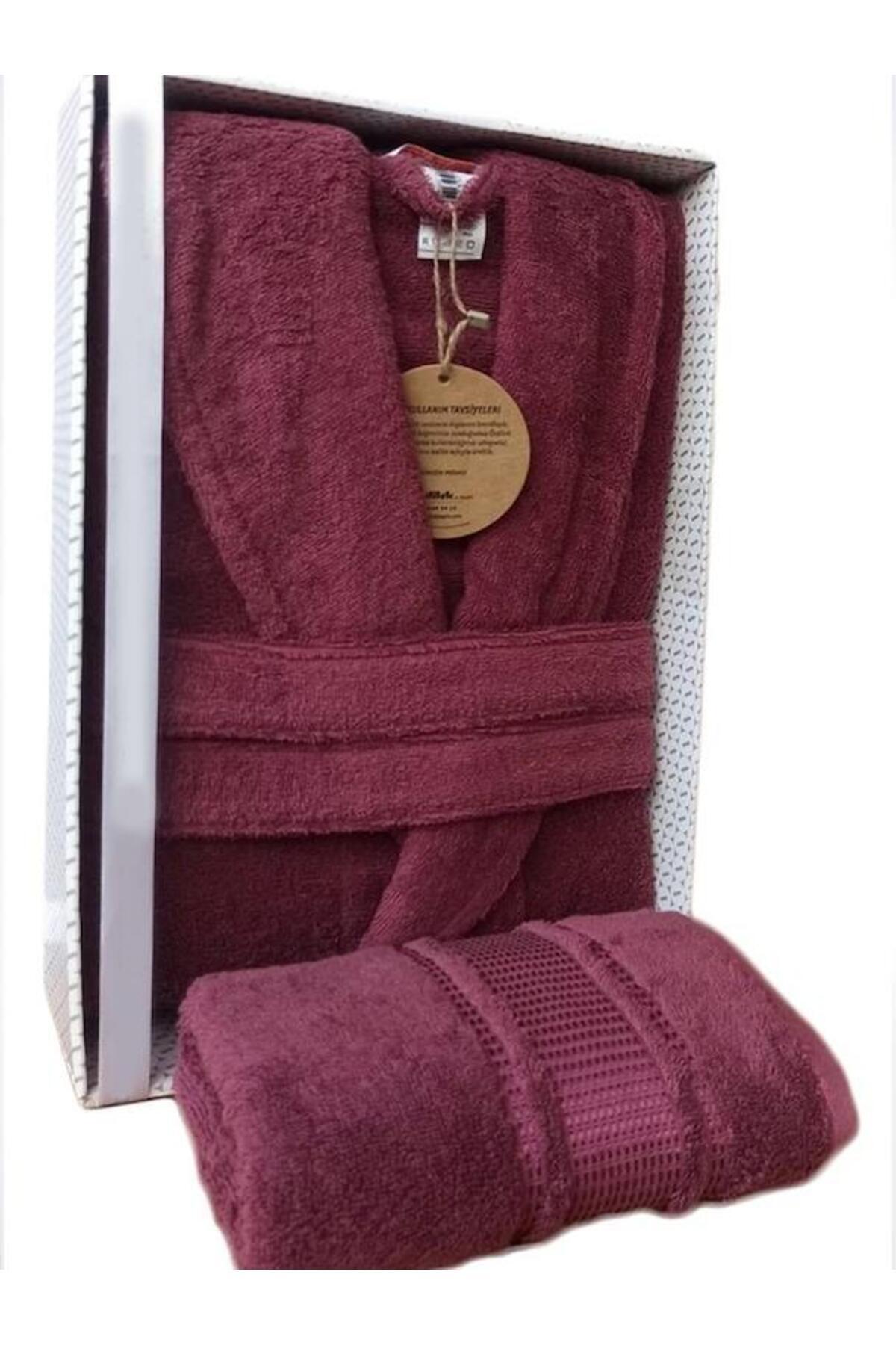  حوله حمام تک نفره کالر استیت صورتی تیره سایز XL + حوله سر 50*90 زنانه و مردانه یقه شالی