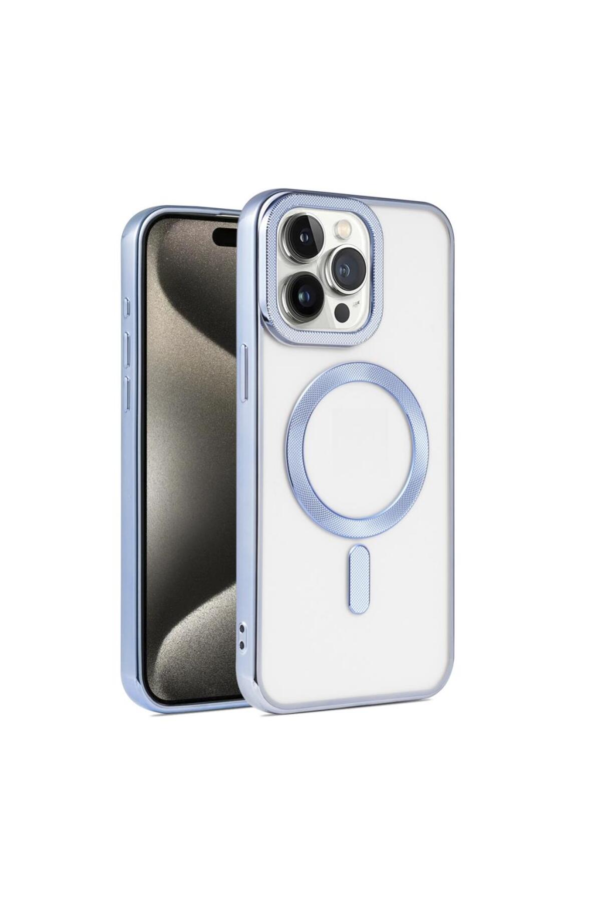 iPhone 15 Pro Compatible Case Lumpy Design Magsafe Clear KRNS Case Sierra Blue