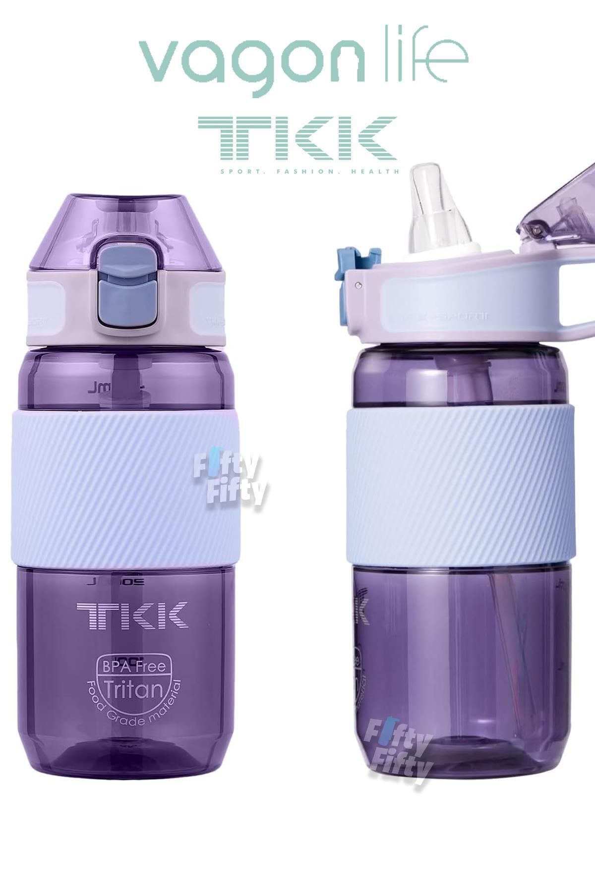 Vagonlife-TKK 500 ML Thick Non-Bite Straw Bpa-Free Tritan Water Flask with Carrying Handle FFTKK1003-500ML 4