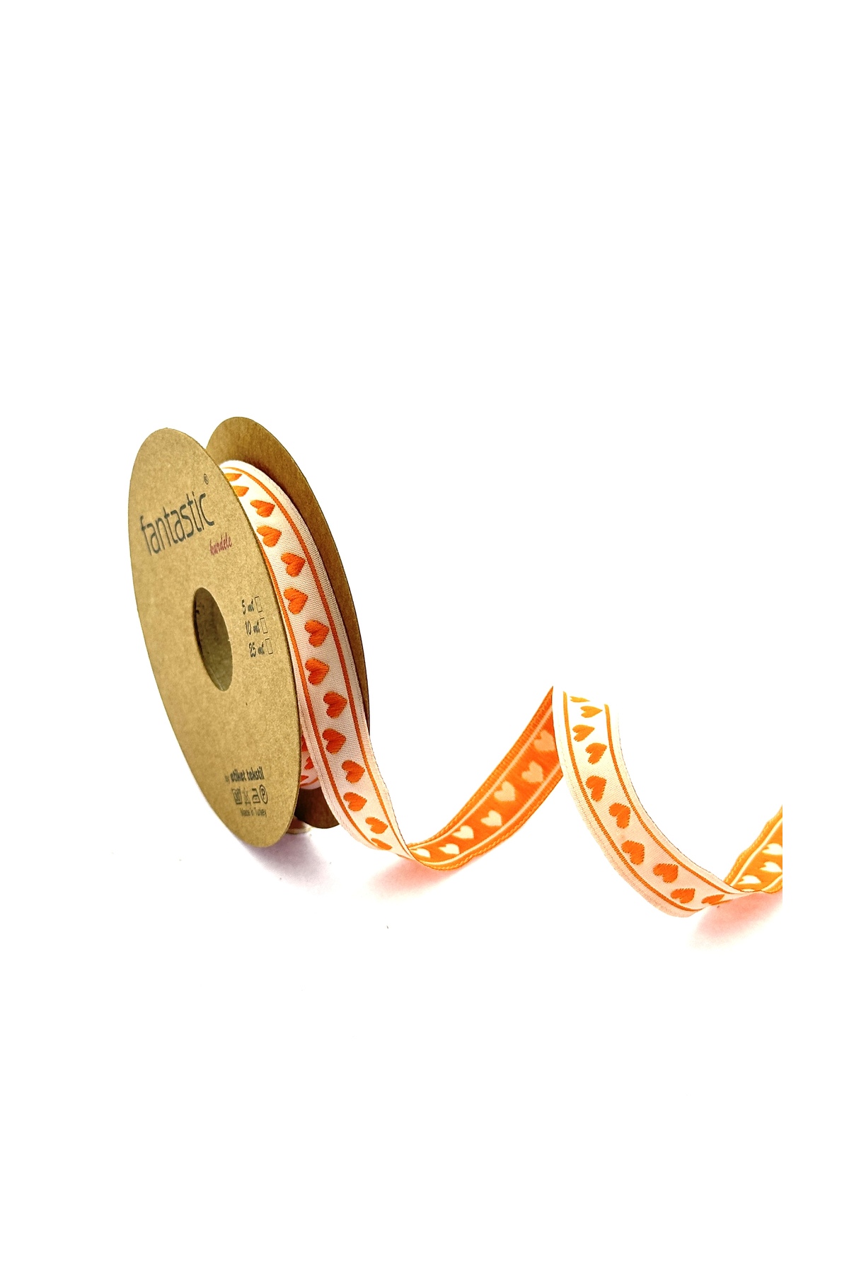 HEART PATTERNED WOVEN RIBBON (11mm WIDTH - 10mt LENGTH)