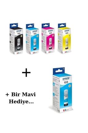 Epson 103 EcoTank L1110 Mürekkep Seti + 1 Adet Mavi Hediyeli EPSON 103 335