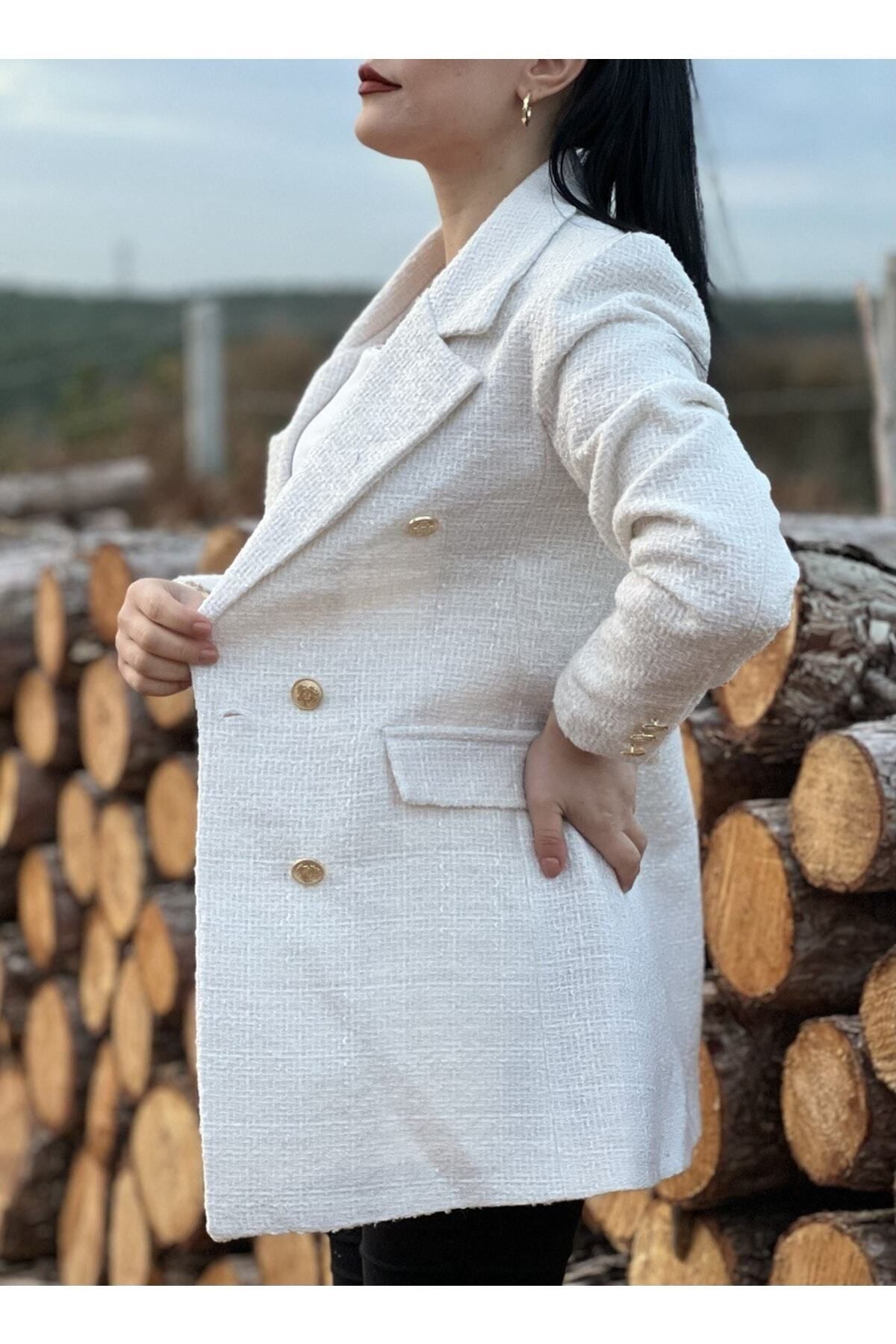 Zara long tweed coat hotsell