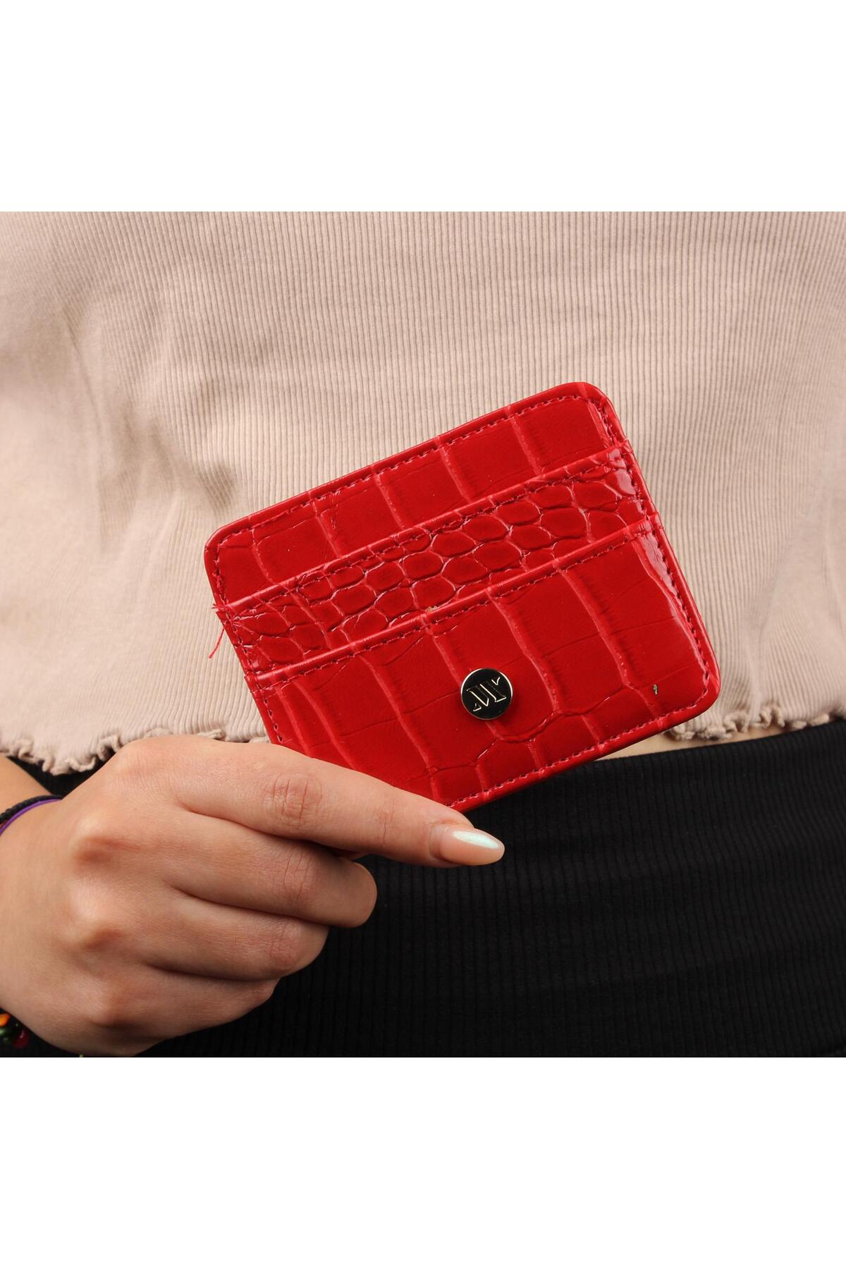 Women's Leather Wallet and Card Holder 1624 Red