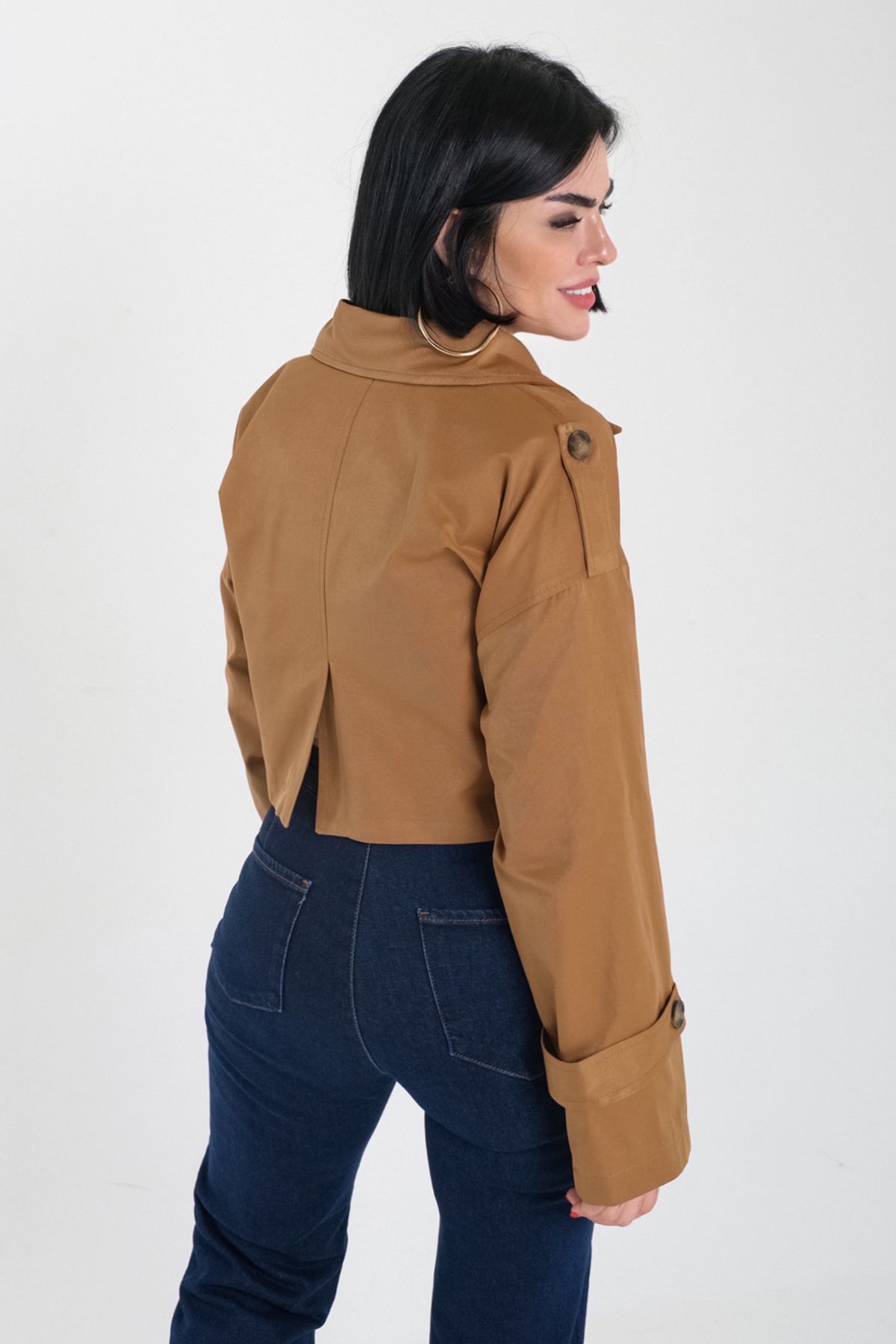SADE-Design three different-use coffee Trench Coat 6